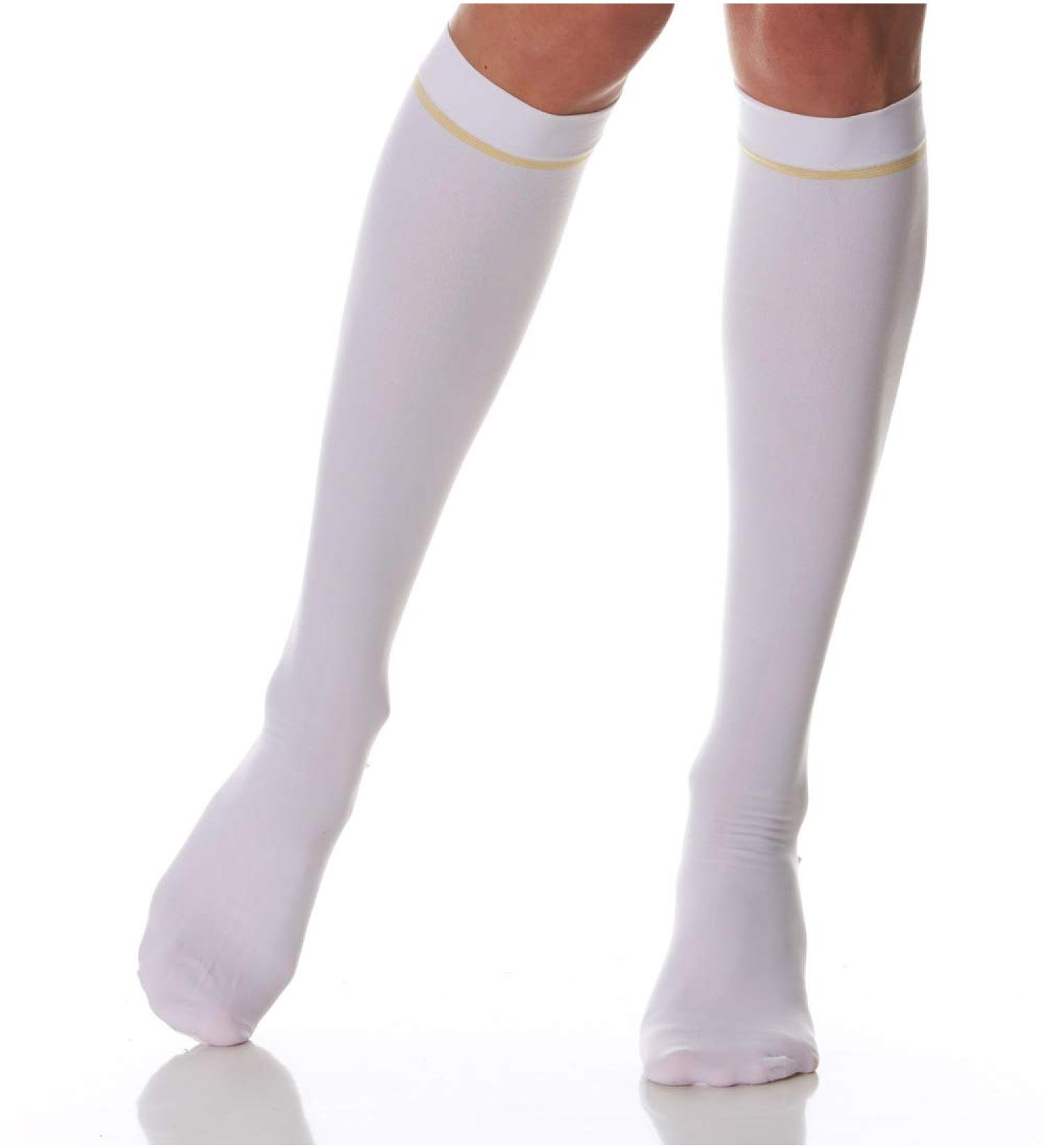SCUDOTEX Medical Knee Highs - Compression Binding 18-24 Hg Long White Color Size 4 | Shop Internationally - Buy Online on GoSupps.com