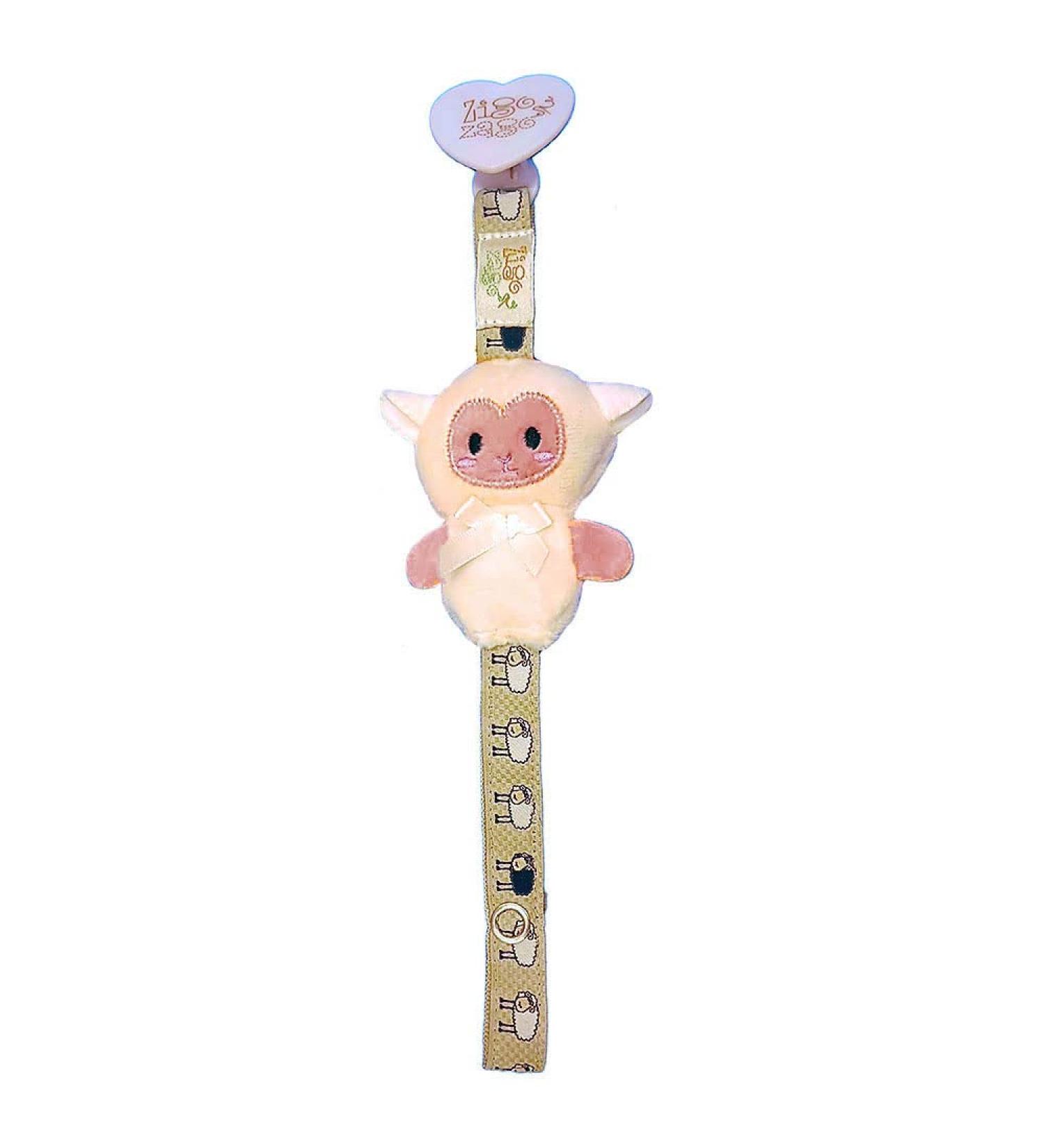 Zigozago Plush Sheep Pacifier Chain | Secure & Stylish Baby Accessory - International Shipping Available - Buy Online on GoSupps.com