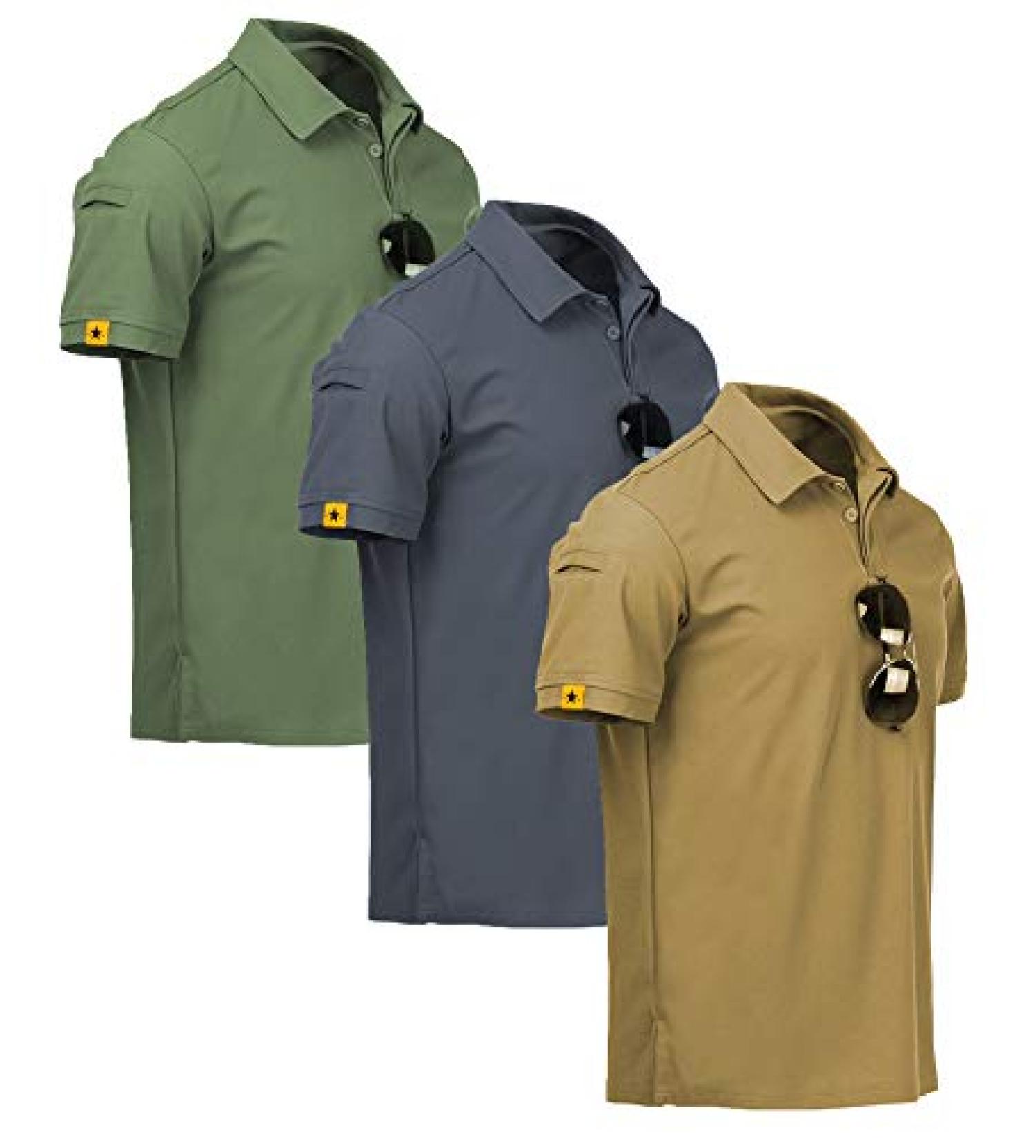 ZITY Men's Short Sleeve Polo Shirt Set - Khaki/Grey/Green - X-Large - Buy Online on GoSupps.com
