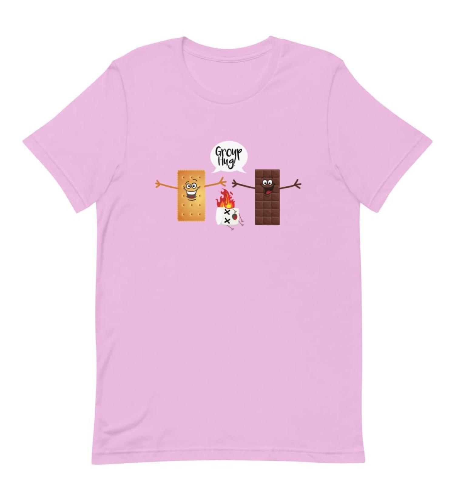 Funny Group Hug Smores Chocolate Marshmallow Unisex t-Shirt XL Lilac