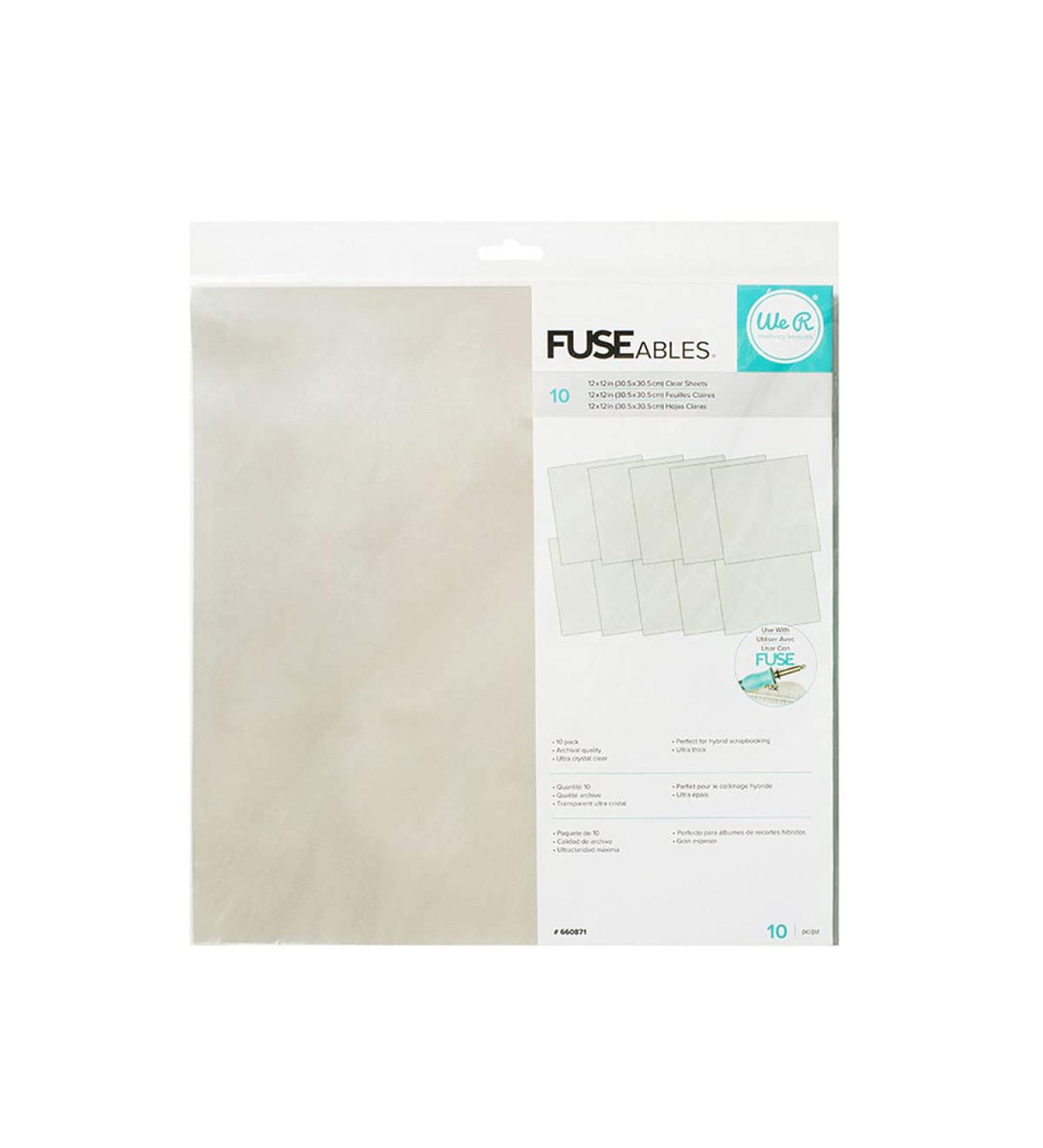 10 Piece We R Memory Keepers Fuseables Clear Sheets 12x12 Pack - Buy Online on GoSupps.com