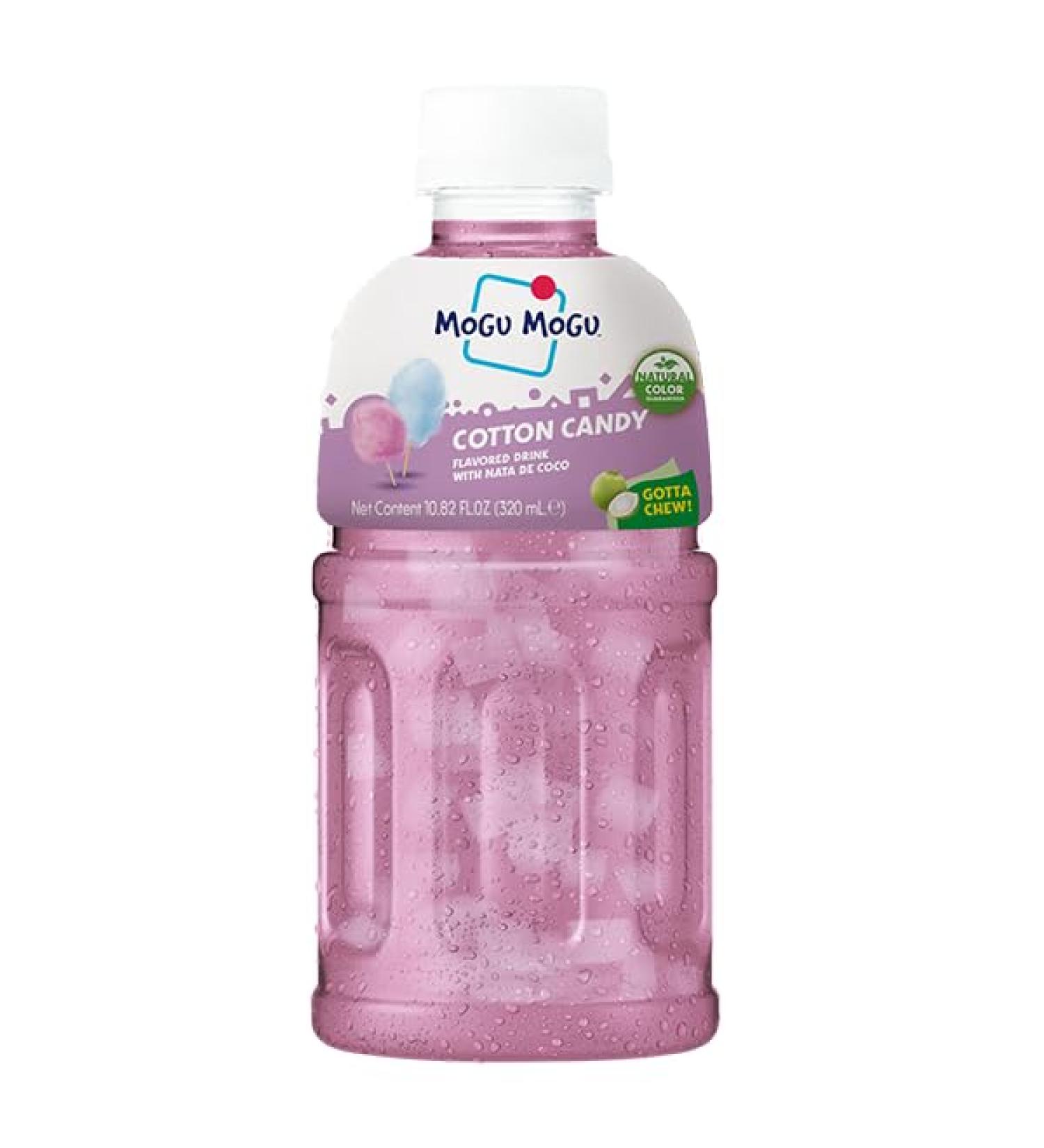 MOGU MOGU COTTON CANDY with chewy pieces of nata de coco | (Pack of 6) 320 ml (Pack of 1)
