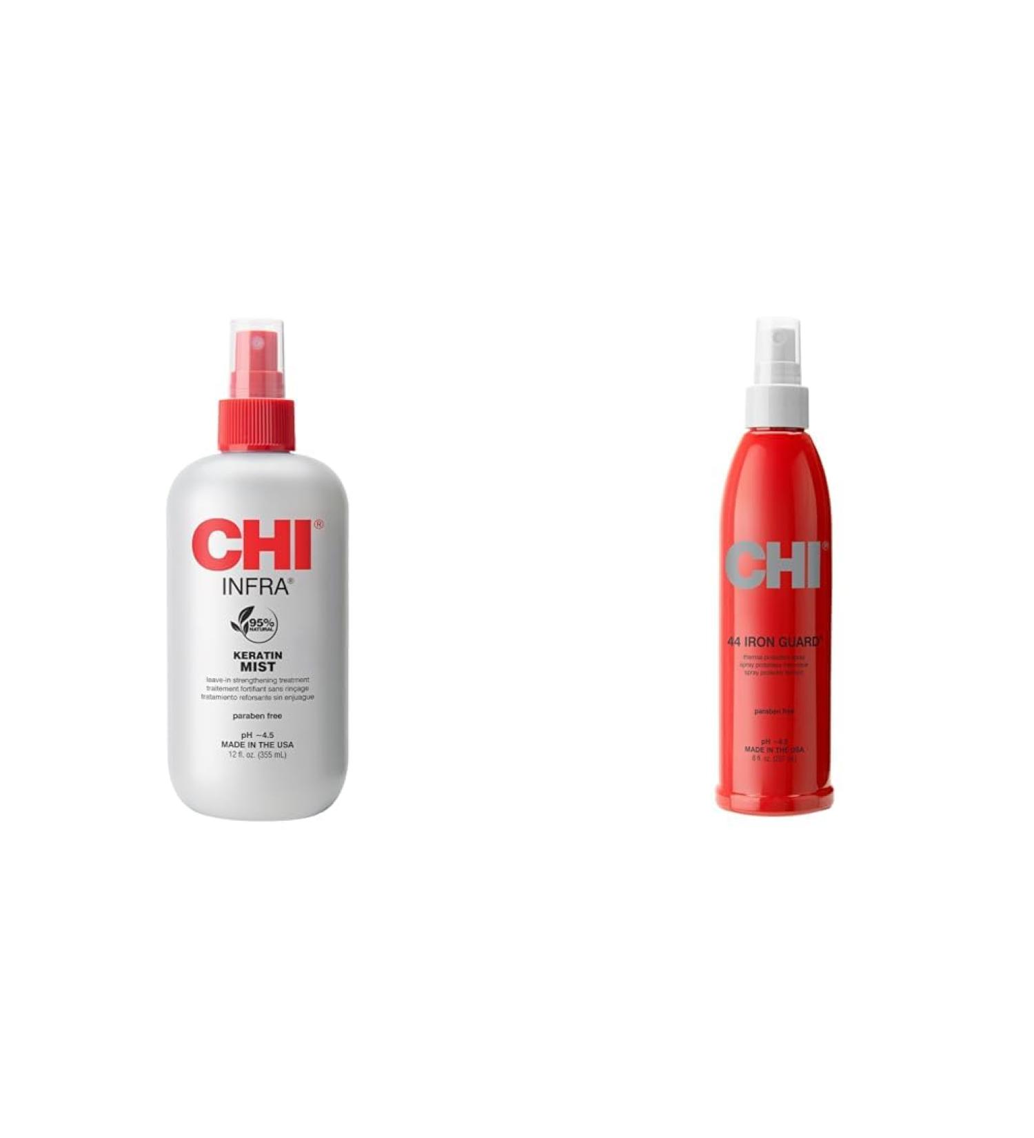 CHI Keratin Mist Hair Spray 12 Oz Iron Guard Thermal Protection Spray 8 Fl Oz Bundle - Buy Online on GoSupps.com