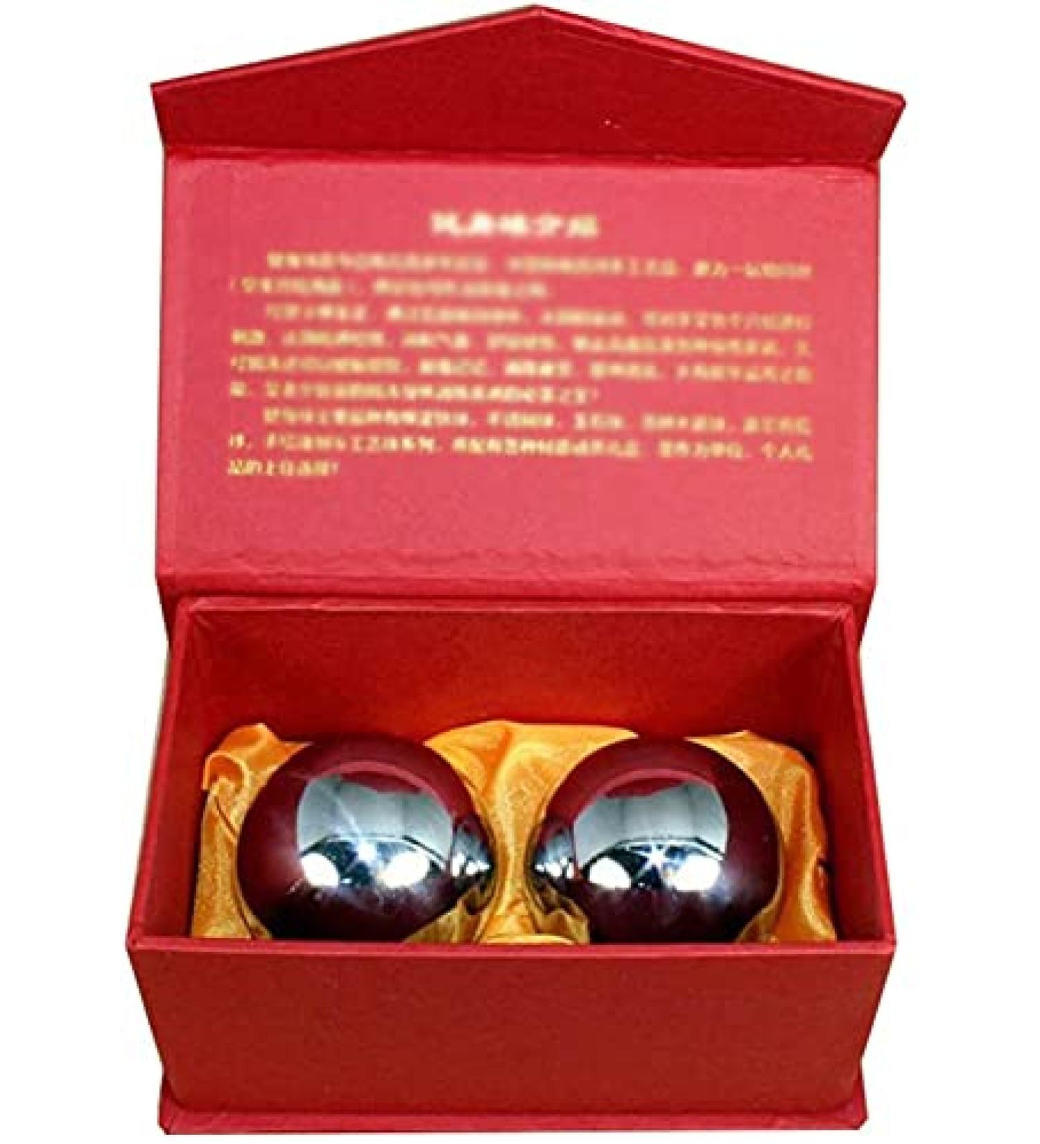Royams Baoding Balls Set | Chinese Health Exercise Stress Balls for Hand Therapy | Massage Ball Set with Carrying Bag (Size: 53) - Buy Online on GoSupps.com