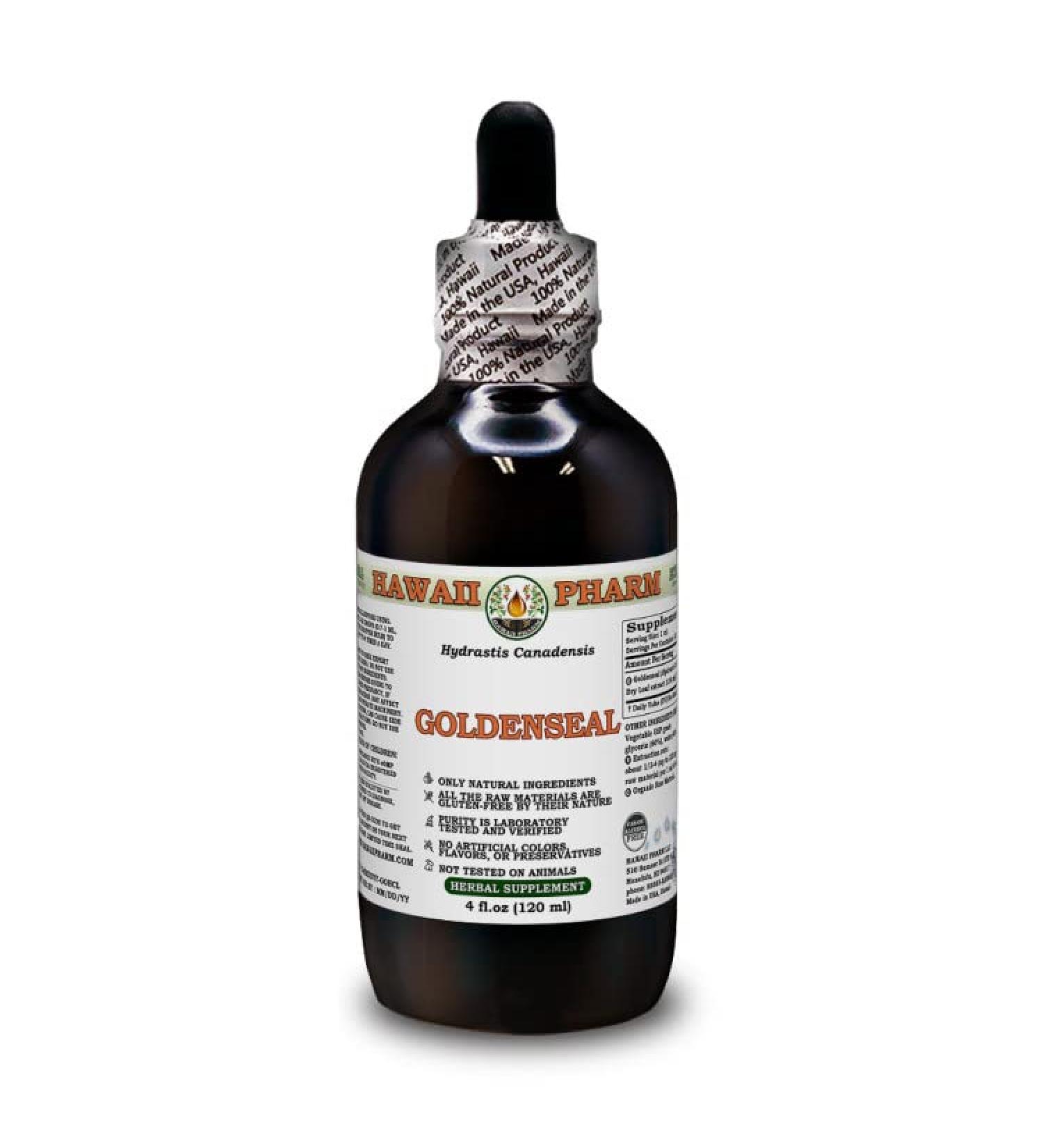 Hawaii Pharm Europe Goldenseal Root Alcohol-Free Liquid Extract Glycerite 120ml - Pack of 1 - Buy Online on GoSupps.com