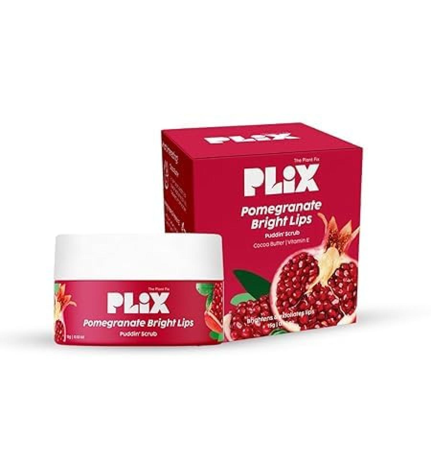 Pomegranate Lip Scrub for Dry Chapped Lips Brightening Treatment with Cocoa Butter and Vitamin E 15g - Buy Online on GoSupps.com