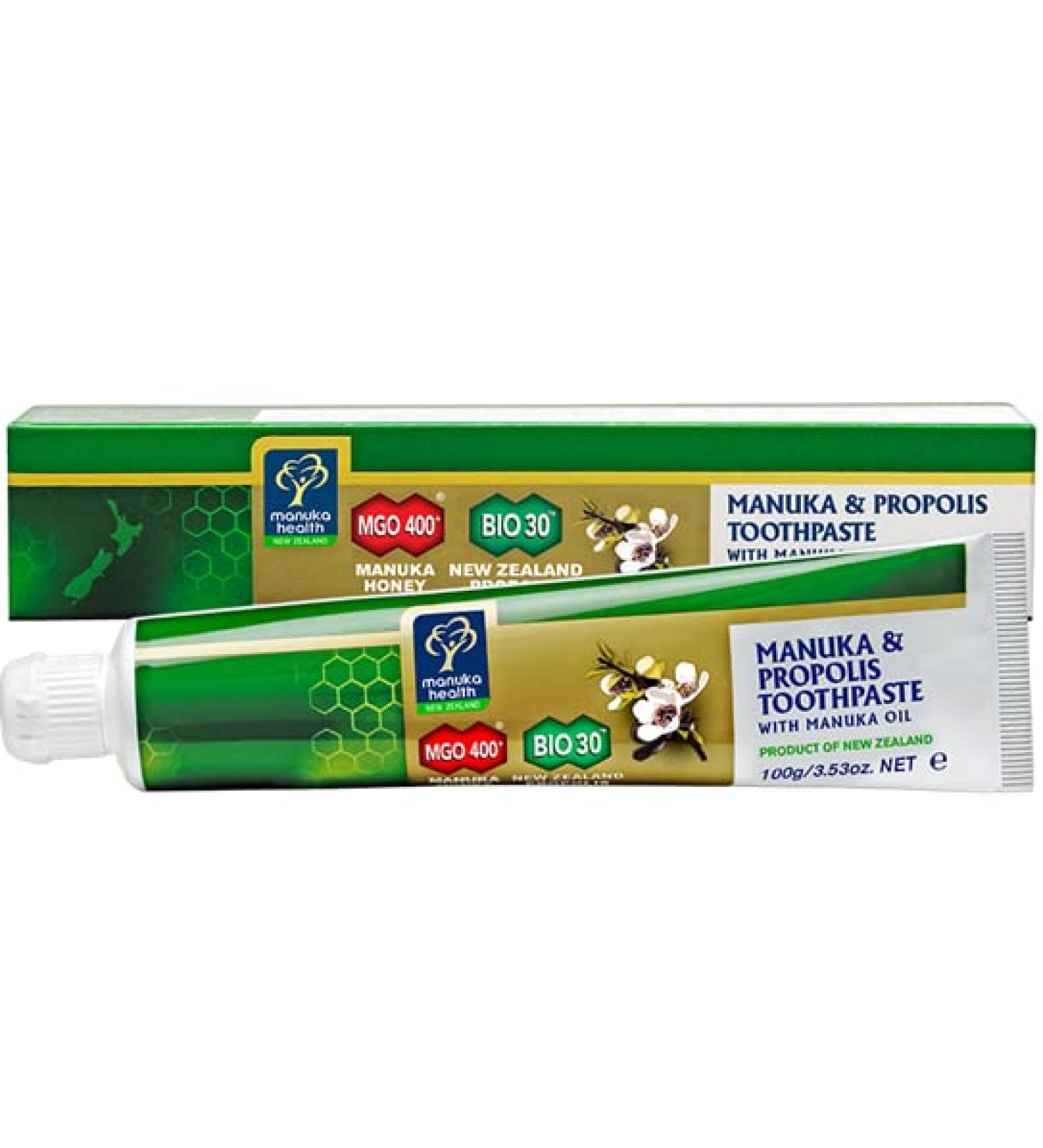 Manuka Health Manuka & Propolis Toothpaste with Manuka Oil - 3.53 oz (100g) for Natural Oral Care - Buy Online on GoSupps.com