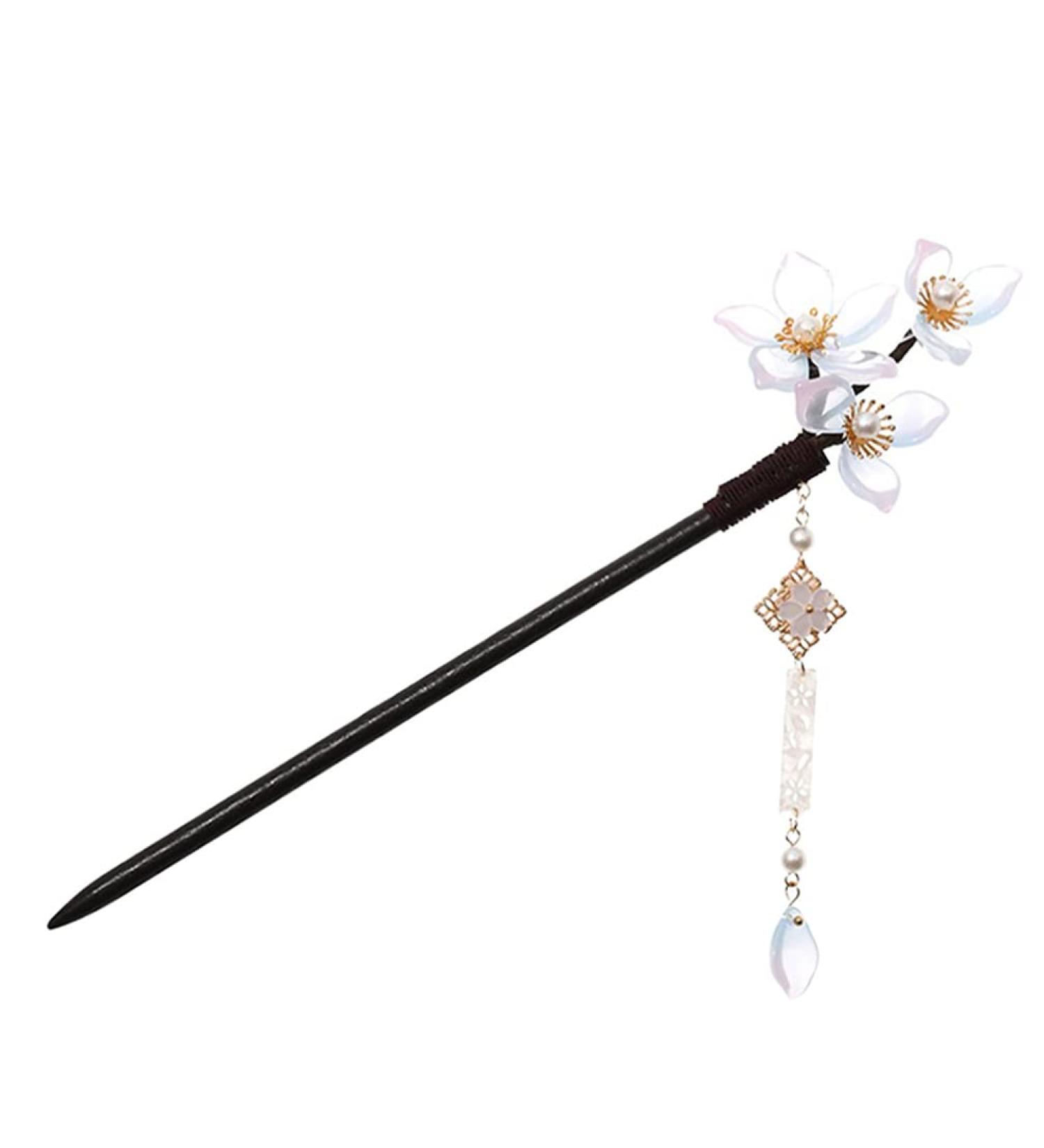 FRCOLOR Vintage Hair Stick Wooden Hair Chopstick Traditional Hair Pin Crystal Flower Hair Styling Accessory for Festival Cosplay Costume - Buy Online on GoSupps.com
