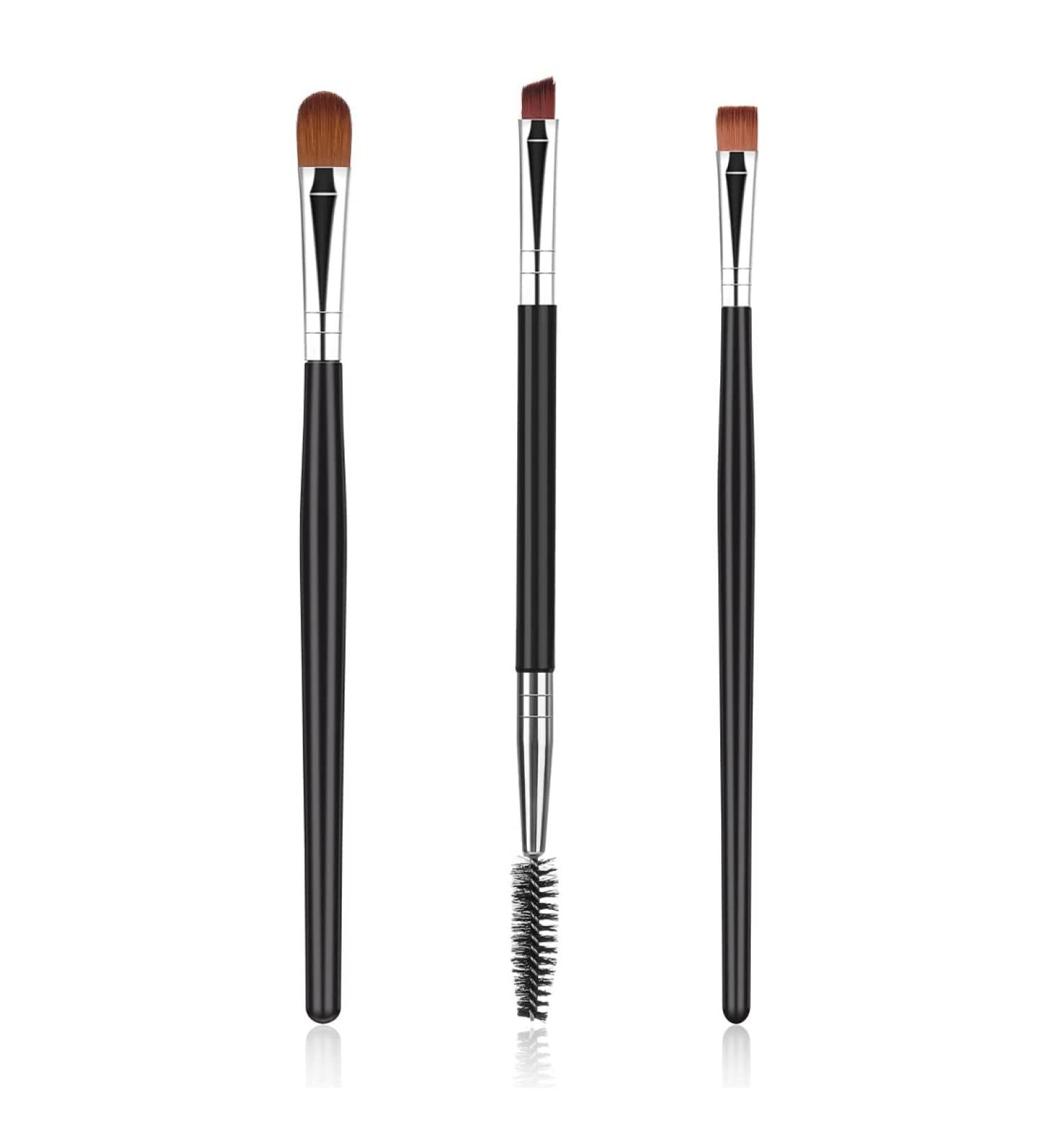 3 Piece Eyebrow Brush Set Angled Eyeshadow Eyeliner Precision Flat Shaper Small Shader for Female Girls - Buy Online on GoSupps.com