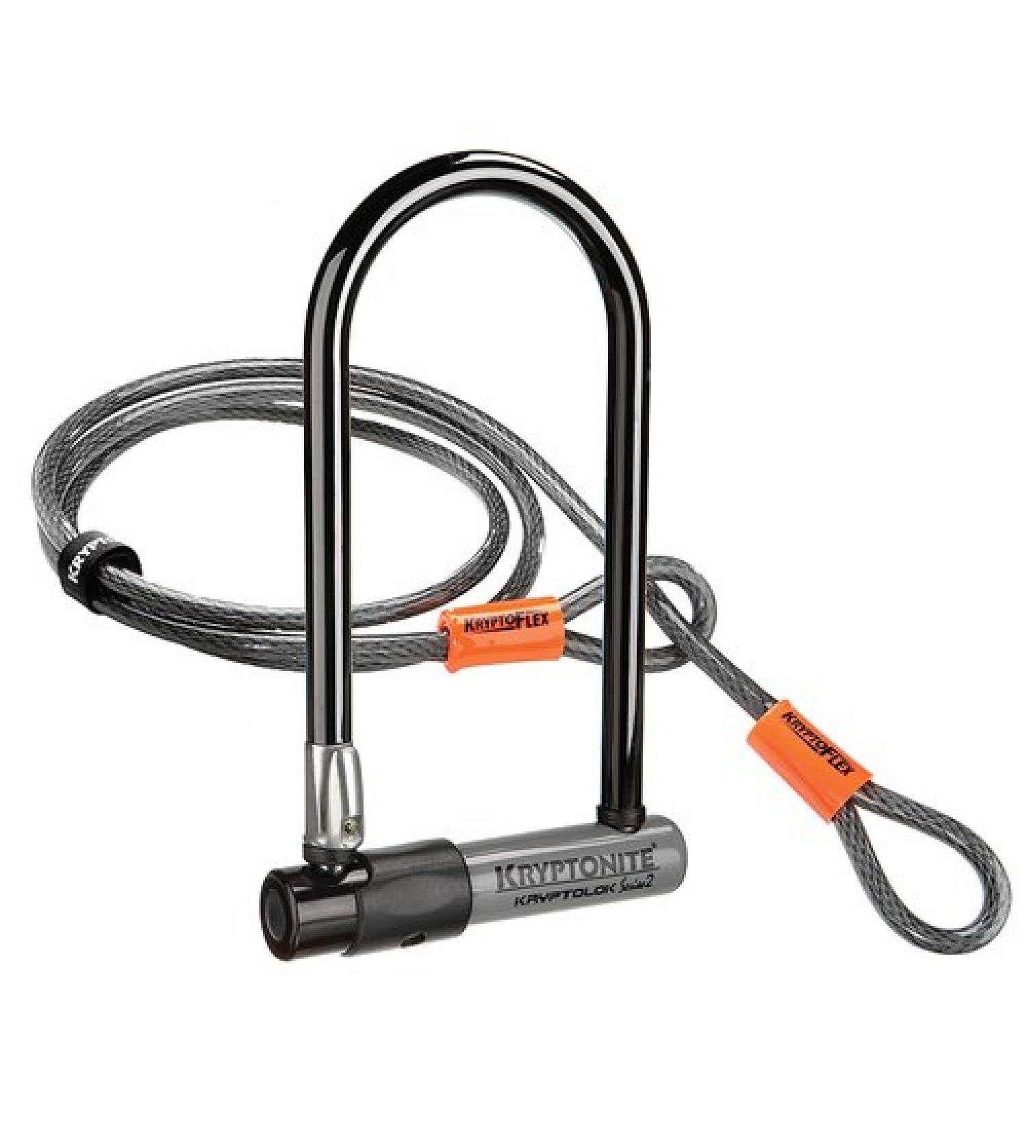 Kryptonite KryptoLok Series 2 Heavy Duty U Lock with 4ft Flex Cable - Secure Your Bicycle - Buy Online on GoSupps.com