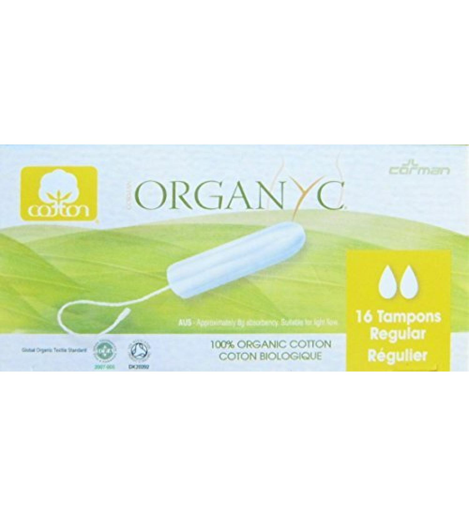 Organyc - Regular Organic Cotton Tampon - Applicator Free - 16 Count - Pack of 3 by Organyc