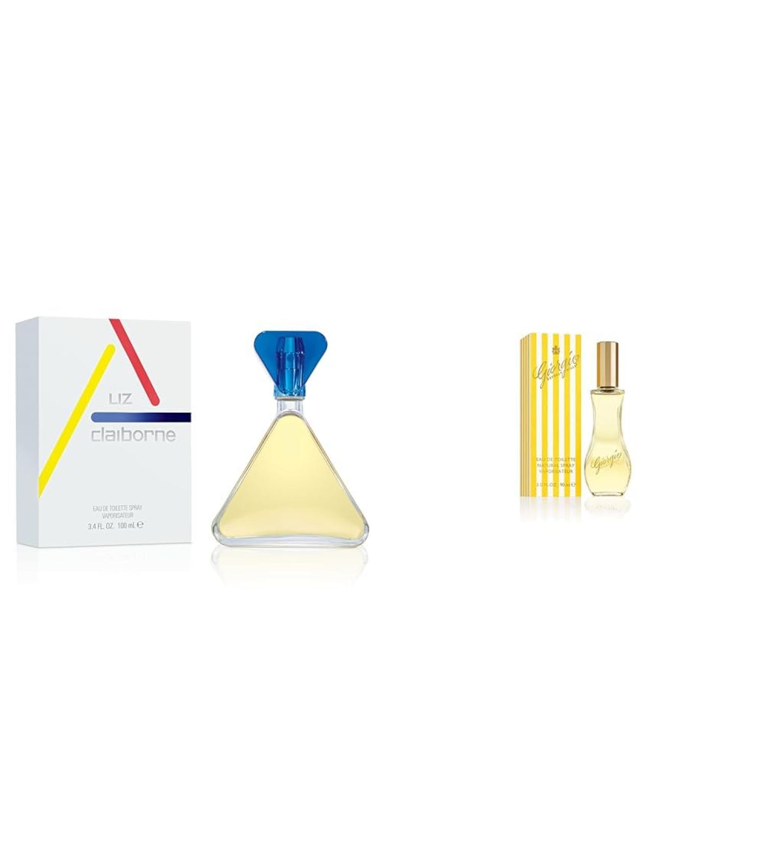 LIZ CLAIBORNE Women's Perfume Eau De Toilette EDT Spray 3.4 Fl Oz & Giorgio Beverly Hills Women's Perfume Eau De Toilette EDT Spray 3 Fl Oz