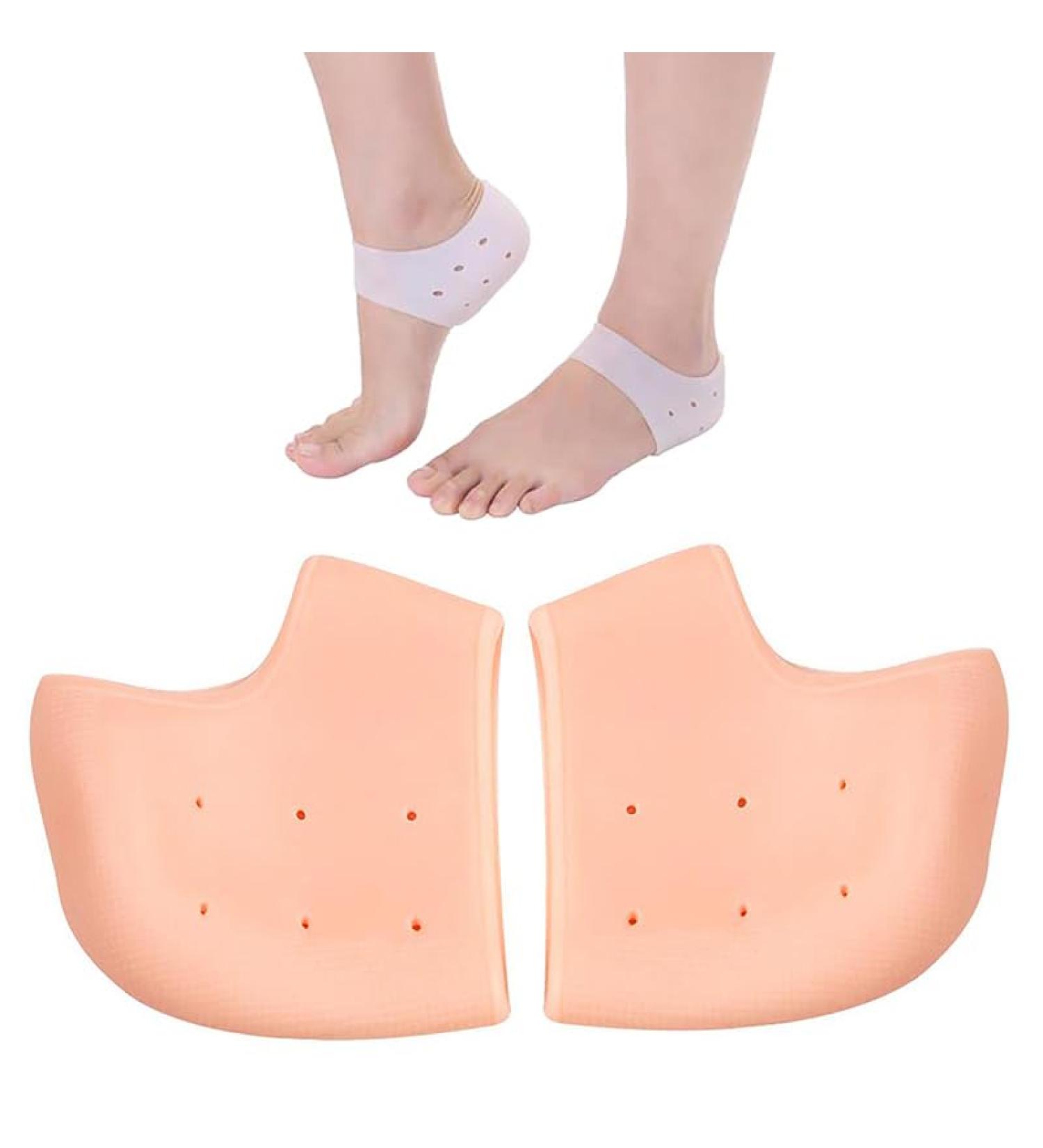 Elastic Silicon Moisturizing Foot Skin Care Heel Foot Protection 1 Pair Silicone Rubber Gel Socks Anti Cracking Liner Heel Socks White - Buy Online on GoSupps.com