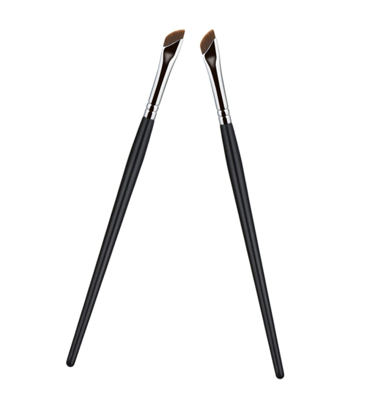 WOONEKY 2pcs Eyebrow Brush Portable Eyeliner Brush Eye Shadow Brush Eyeliner Makeup Brush Makeup Tool Metal - Buy Online on GoSupps.com