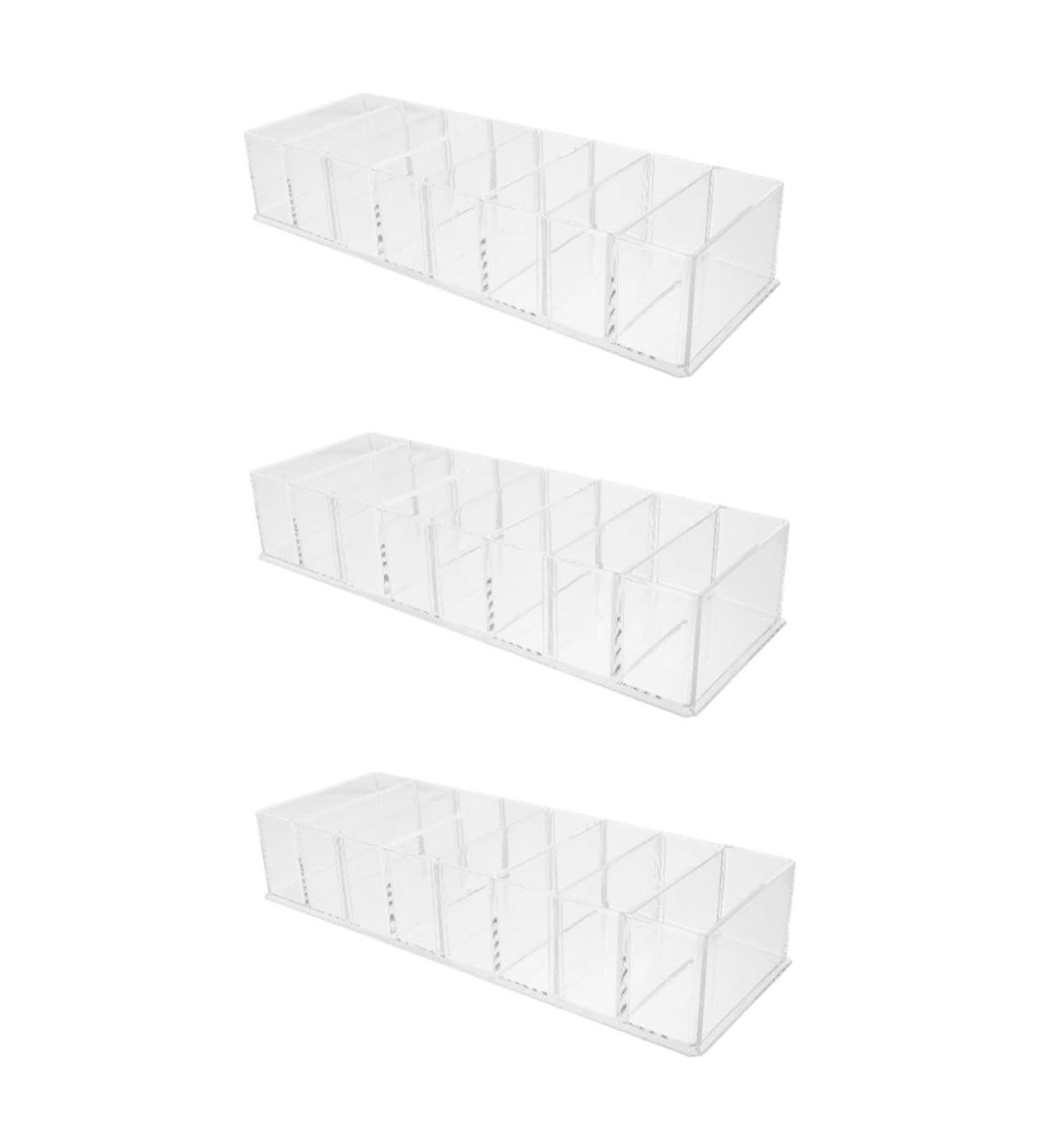 Garneck Storage Drawers 3pcs Cosmetic Storage Box Drawer Makeup Holder Household Cosmetics Organizer Blush Lipstick Transparentx3pcs 25x8.5x4.8cmx3pcs - Buy Online on GoSupps.com