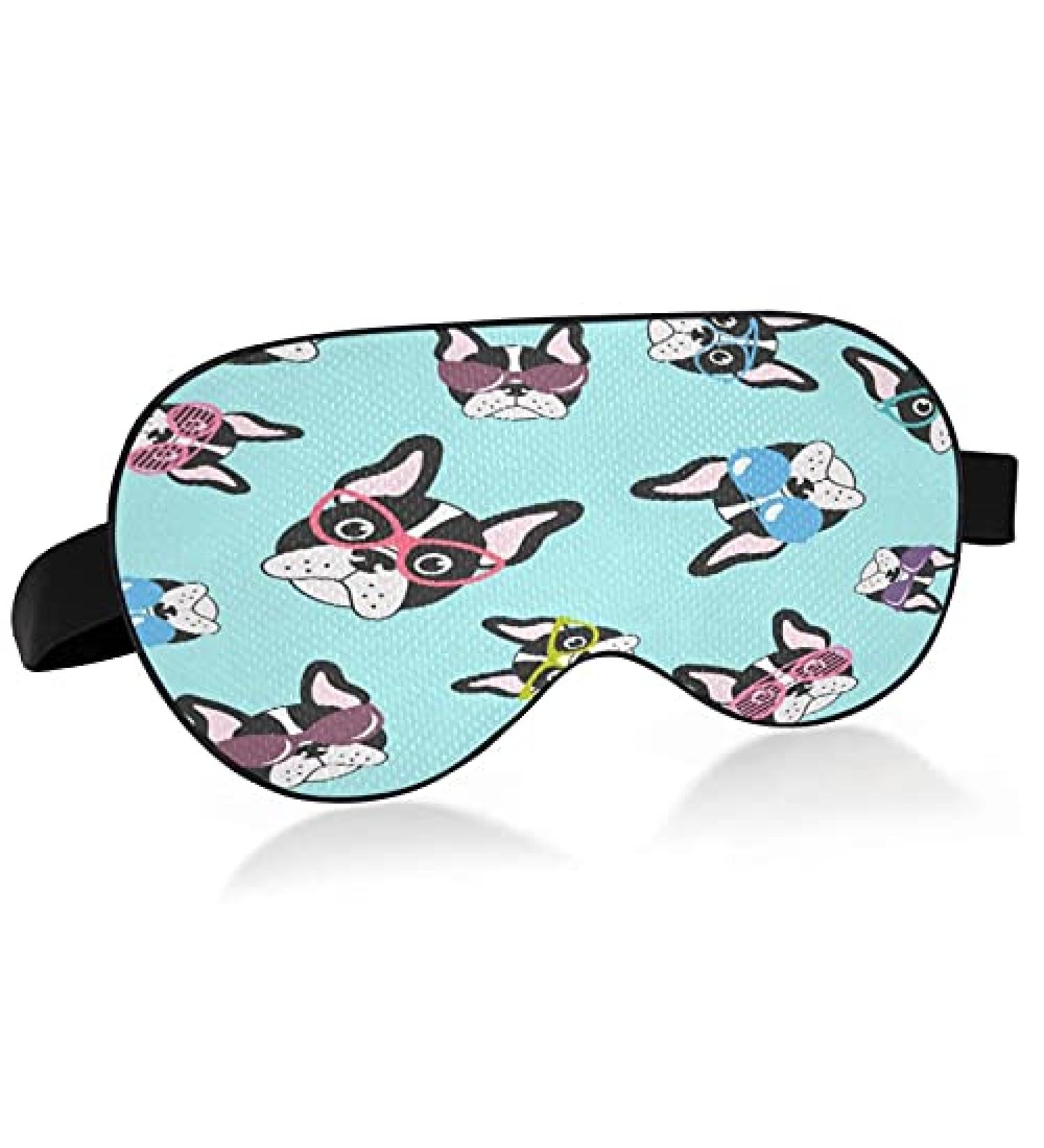French Bulldogs with Glasses Sleep Mask - Cute Eye Mask for Better Sleep - Buy Online on GoSupps.com