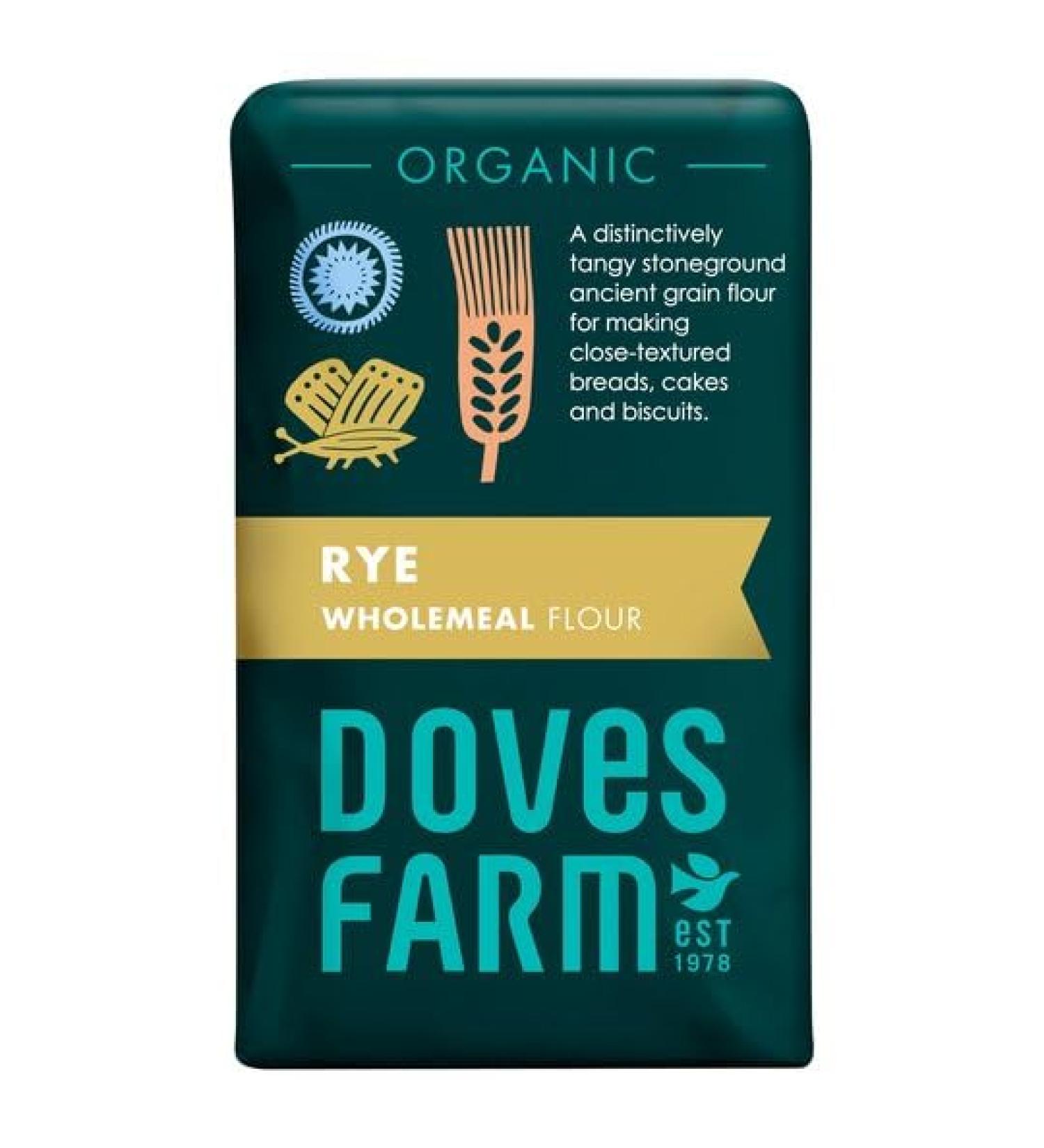 Doves Farm Organic Rye Flour 1Kg | Organic | for Making Close-textured cakes and biscuits Kosher - Buy Online on GoSupps.com
