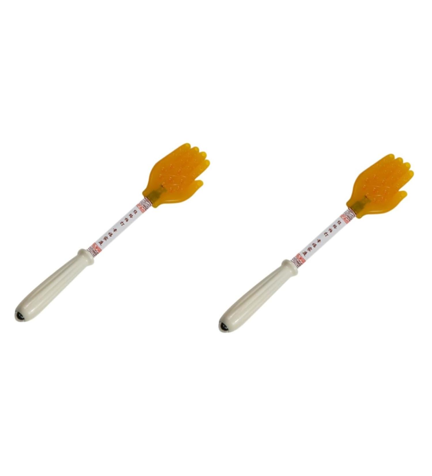 Healeved 2-Piece Face Massage Tools | Facial Roller & Cleaning Device | Muscle Roller Stick - White & Orange - 34x6cm - International Shipping Available - Buy Online on GoSupps.com