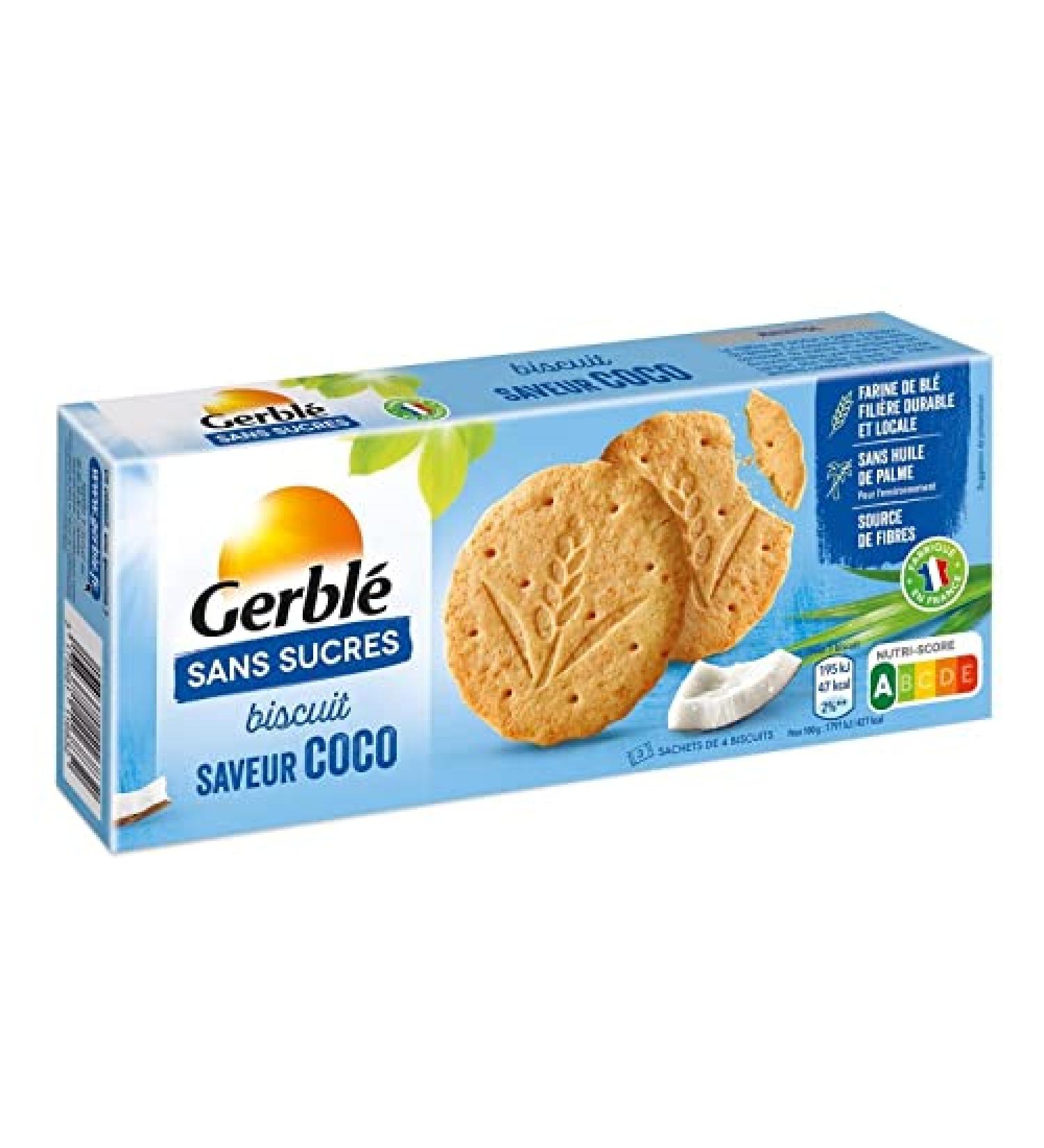 COCONUT FLAVOUR BISCUIT WITHOUT ADDED SUGAR 132G GERBL PACK OF 4 - Buy Online on GoSupps.com