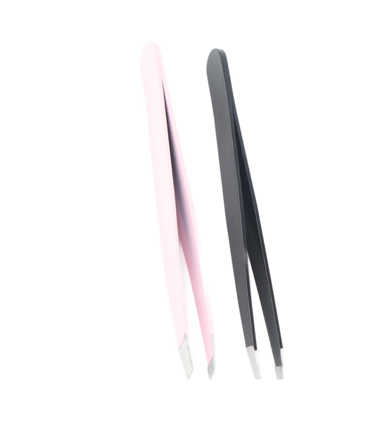 2-Part Stainless Steel Eyebrow Tweezers Set for Easy Facial Hair Removal | Labor-Saving Makeup Beauty Tool - Buy Online on GoSupps.com