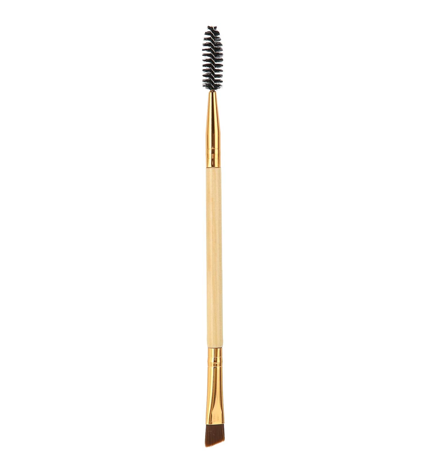 Double Ended Eyebrow Eyelash Brush - Angled Brow Makeup Tool | Wooden Cosmetic Brush for Perfect Eyebrows - Buy Online on GoSupps.com