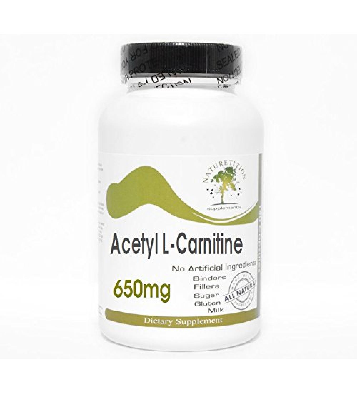Acetyl L-Carnitine 650mg 90 Capsules - No Additives Naturetition Supplements