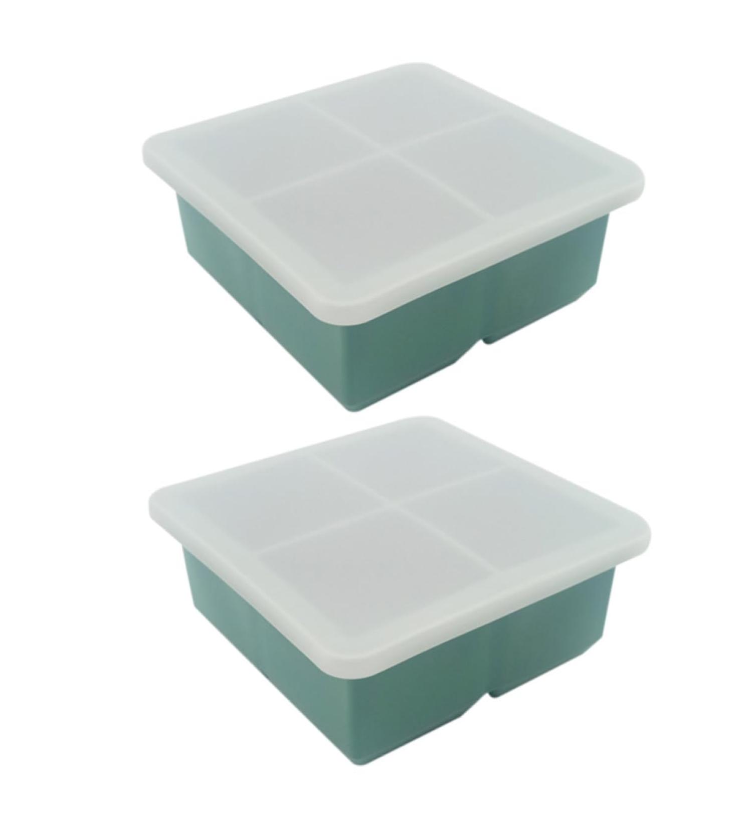 MAGICLULU 2pcs Silicone Ice Tray Mini Refrigerator Silicone Tray Cake Ice Making Mold Chocolate Candies Whisky 11.4X11.4CM Green - Buy Online on GoSupps.com