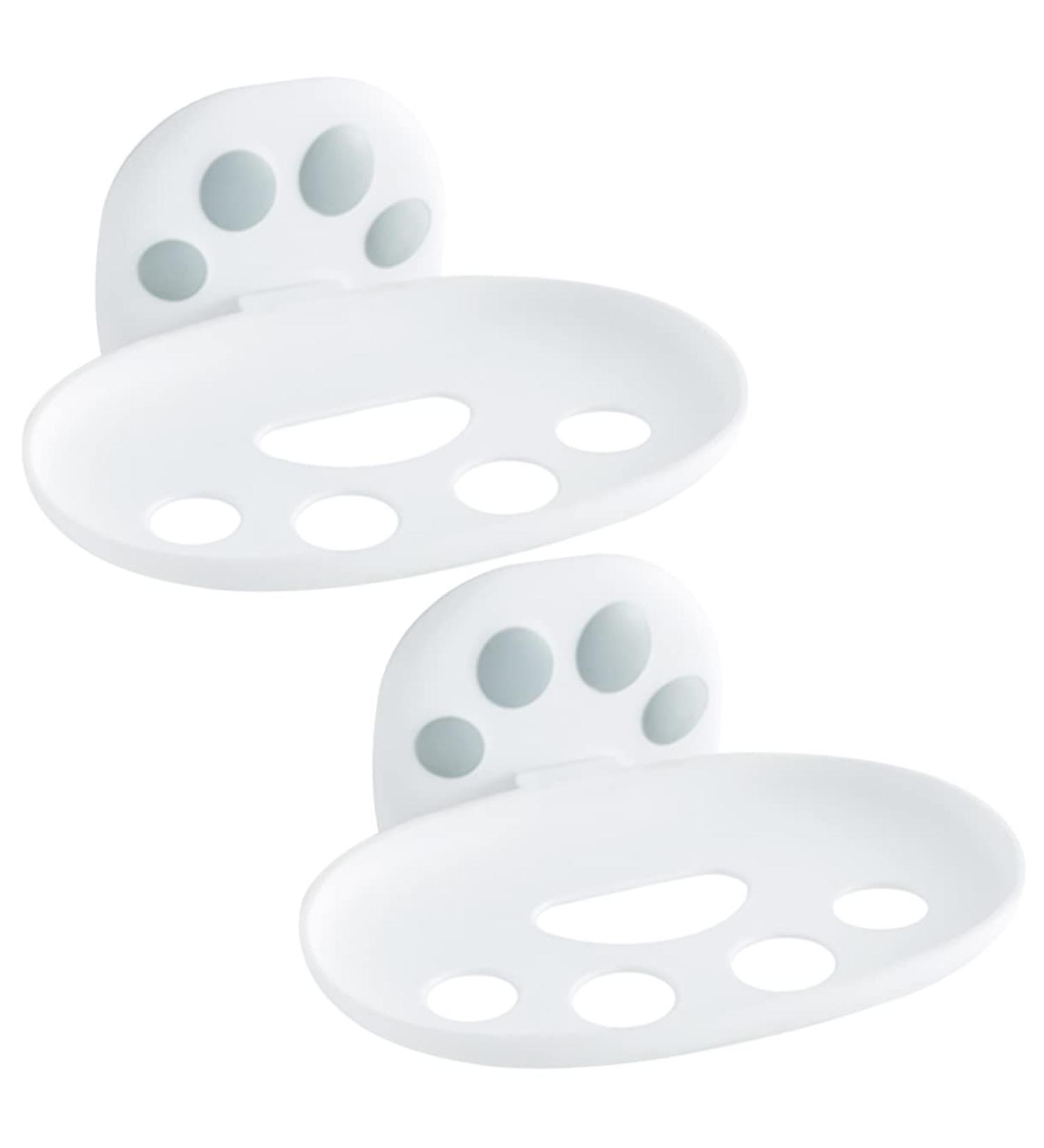 Ciieeo 2 Pcs Box Soap Box Plastic Soap Draining Dish Hygiene Bar Soap Holder Bath Soap Holder Storage Rack Shower Soap Holder Cat Soap Holder Decor Sponge Holder No Punching White - Buy Online on GoSupps.com