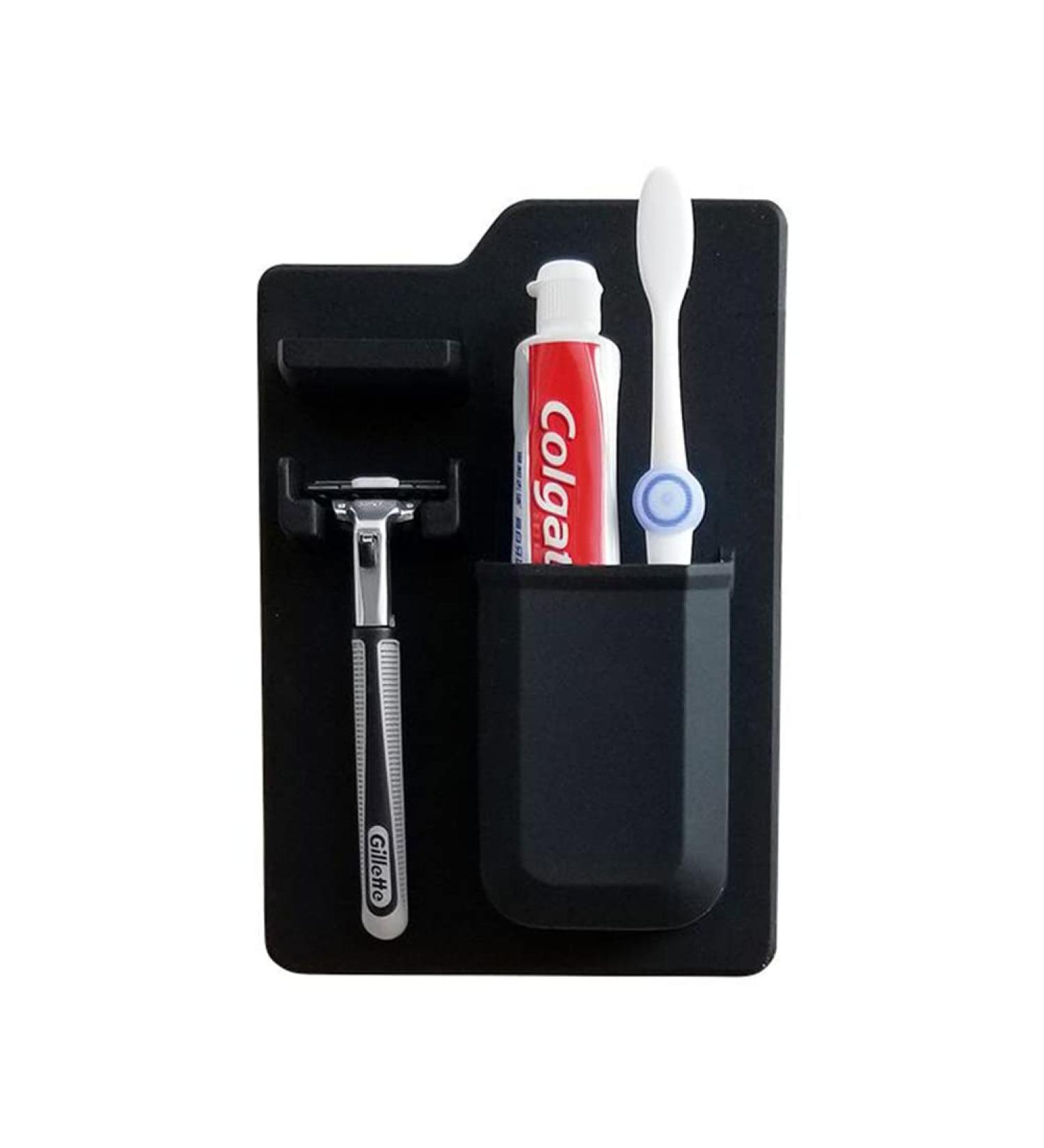 Faculx Silicone Toothbrush and Razor Holder - Bathroom Organizer Removable & Reusable Shower Accessories - Buy Online on GoSupps.com