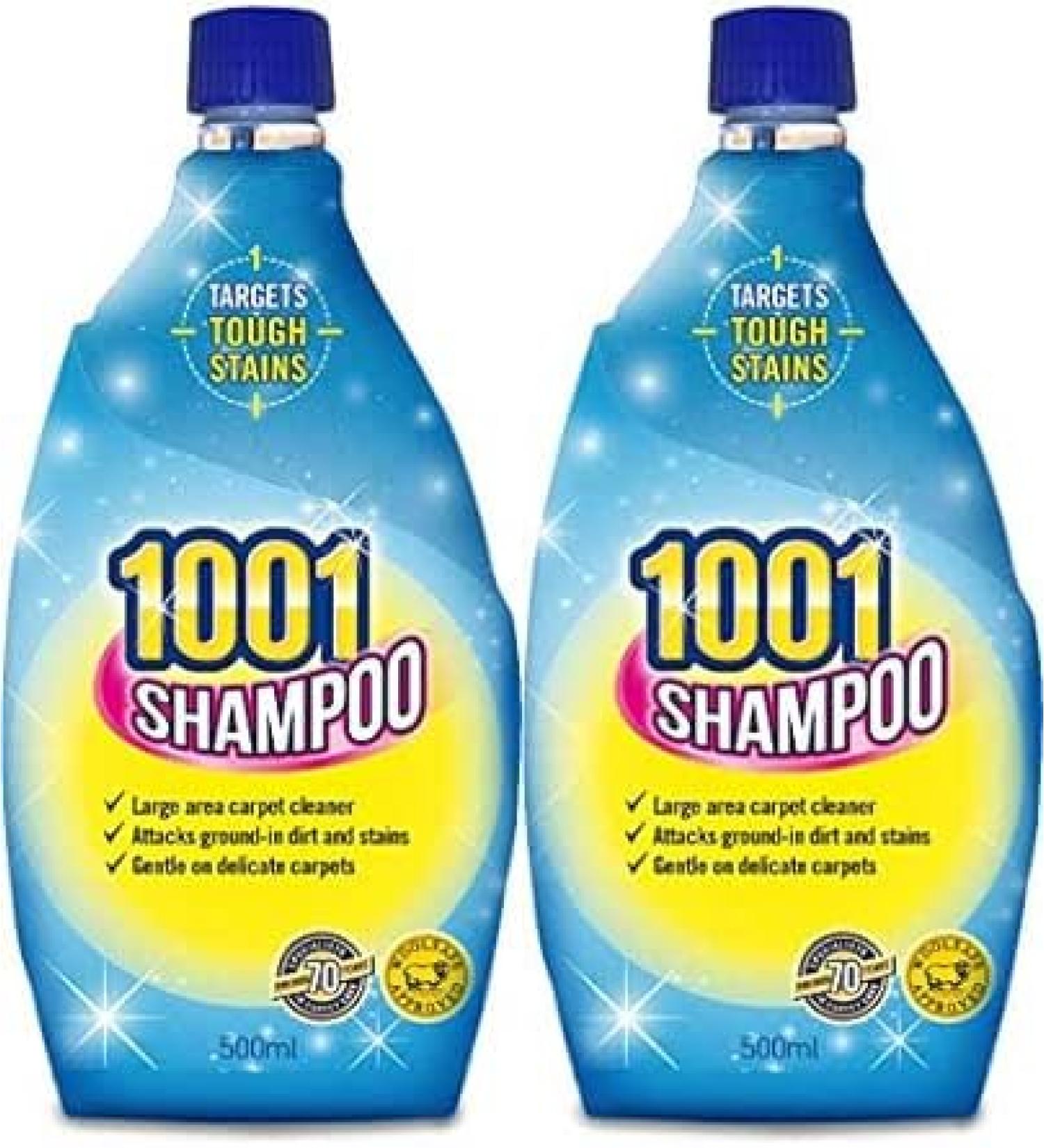 1001 Carpet Shampoo Perfect For Large and High Traffic Areas 500 ml & Carpet Machine Solution Perfect For Large and High Traffic Areas Gentle On Upholstery and Carpets 500 ml - Buy Online on GoSupps.com
