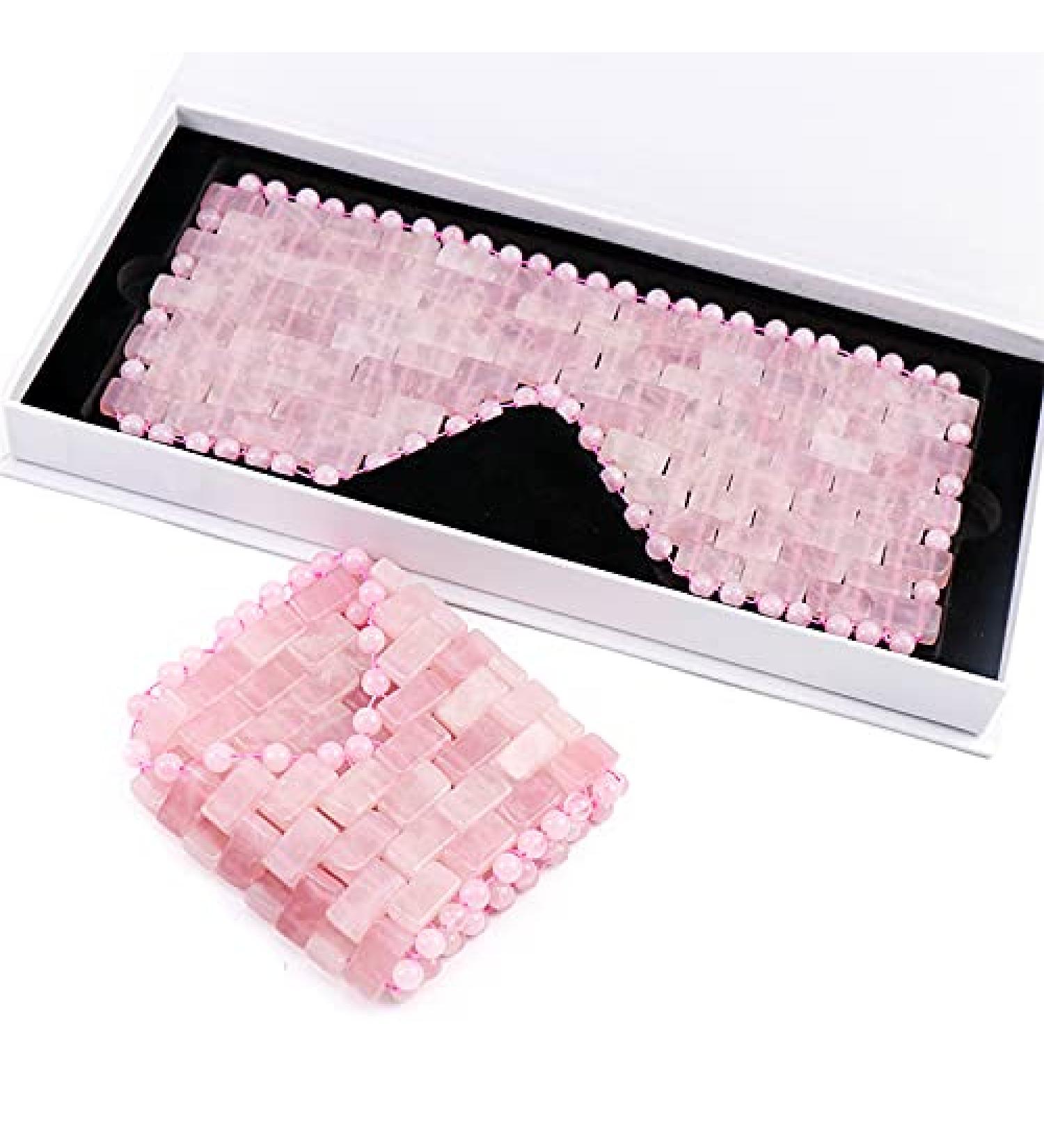 Rose Quartz Jade Mask - Healing Stone for Anti-Wrinkle Puffiness Relief & Headache Reduction | International Shipping - Buy Online on GoSupps.com