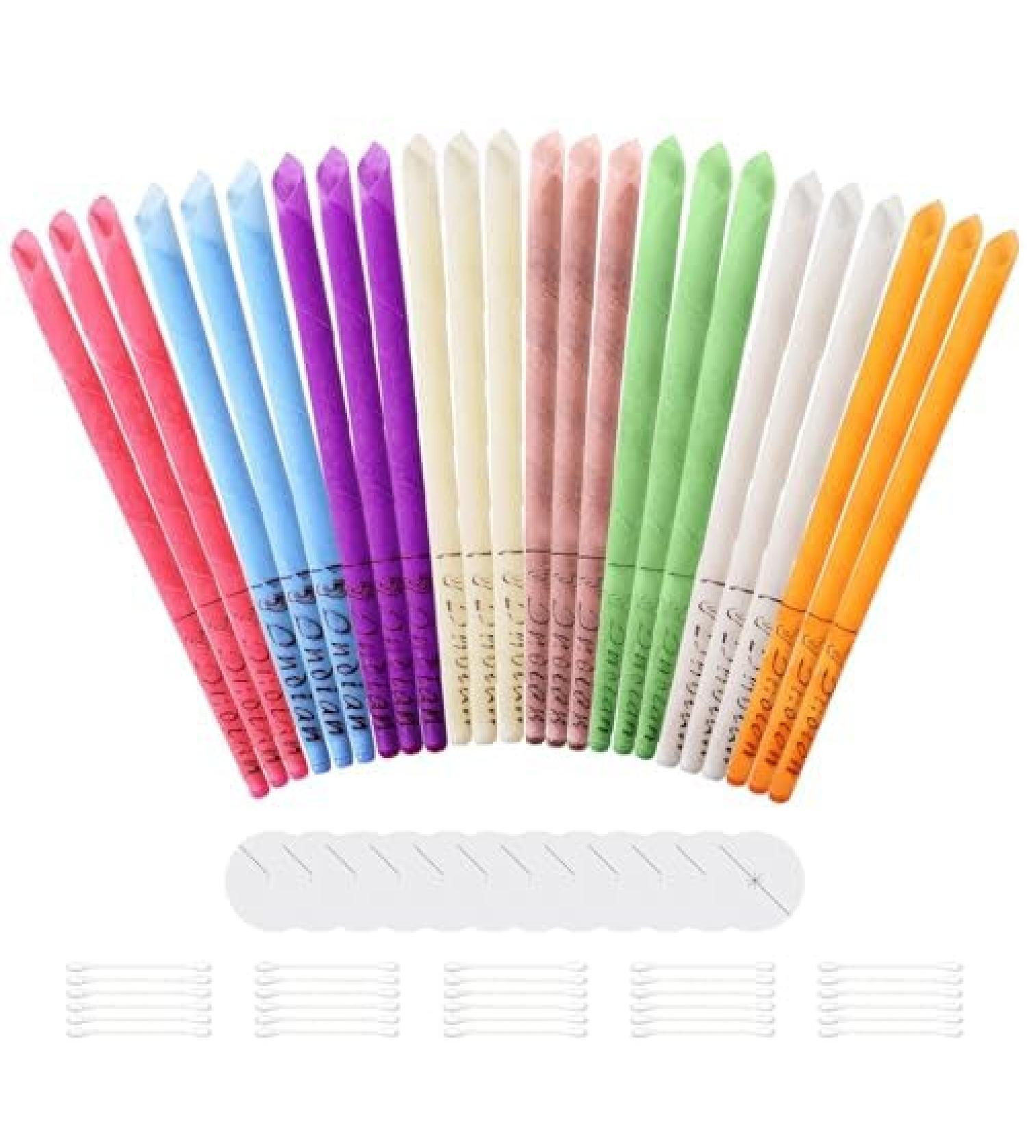 24 Natural Beeswax Ear Candles - Non-Toxic Wax Removal with 8 Colors & 12 Discs | International Shipping Available - Buy Online on GoSupps.com