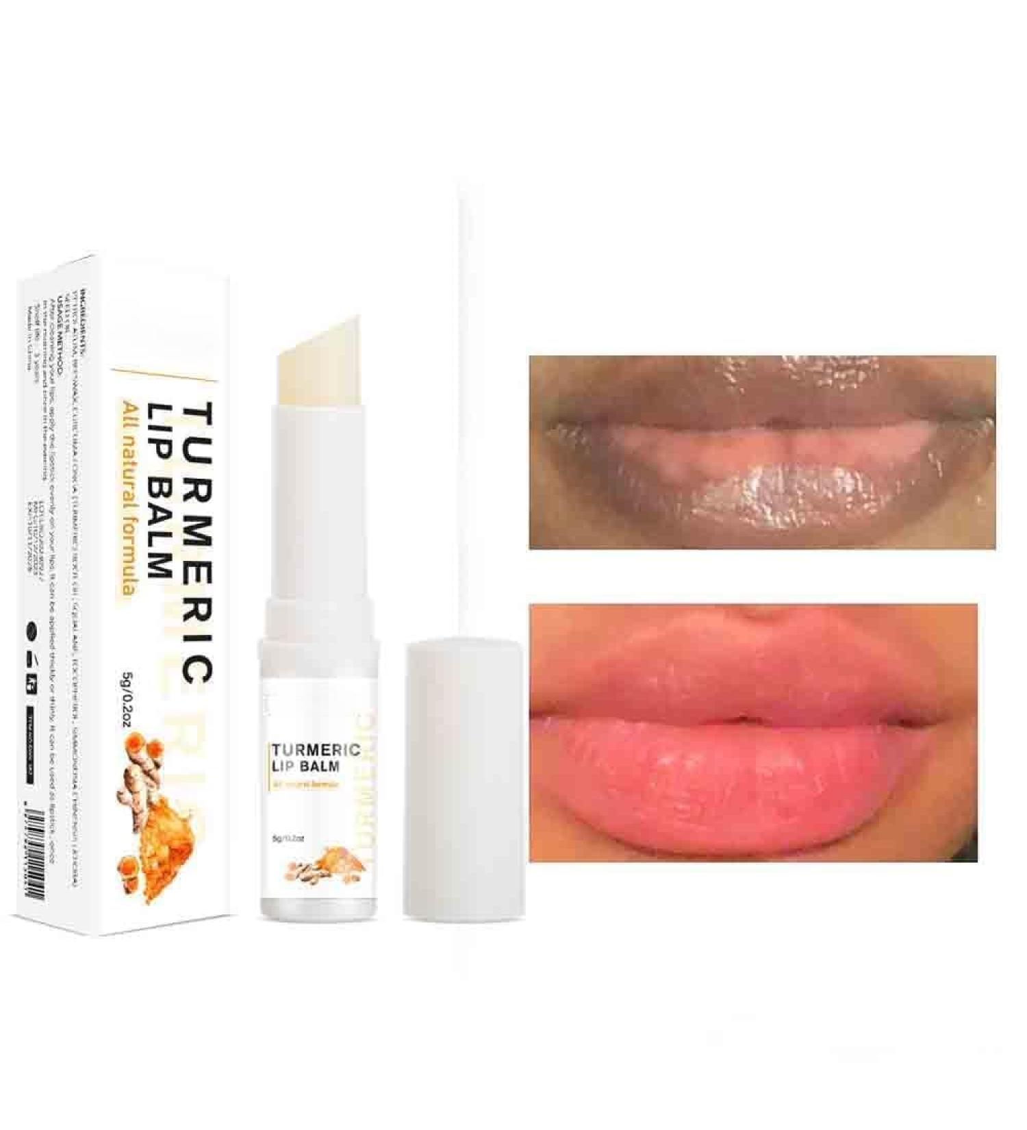 2PCS Lip Balm Turmeric Lip Balm Lip Lightening For Dark Lips Long Lasting Moisturizing Lip Care Cream Nourishes Lips Reduces Chapped Dry Lips Repairs Cracks Natural Bright Lip Mask For Women Men - Buy Online on GoSupps.com