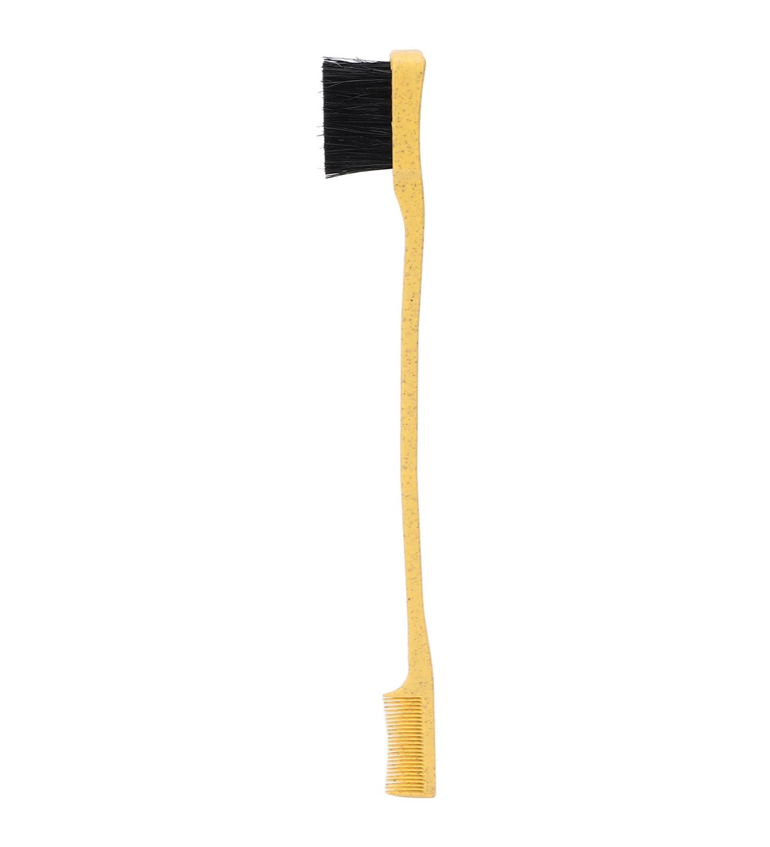 Eyebrow Brush Double Head Unique Eyebrow Brush for Beauty Salon for Home for Hairdressing Salon Universal Multi-Purpose (Yellow) - Buy Online on GoSupps.com