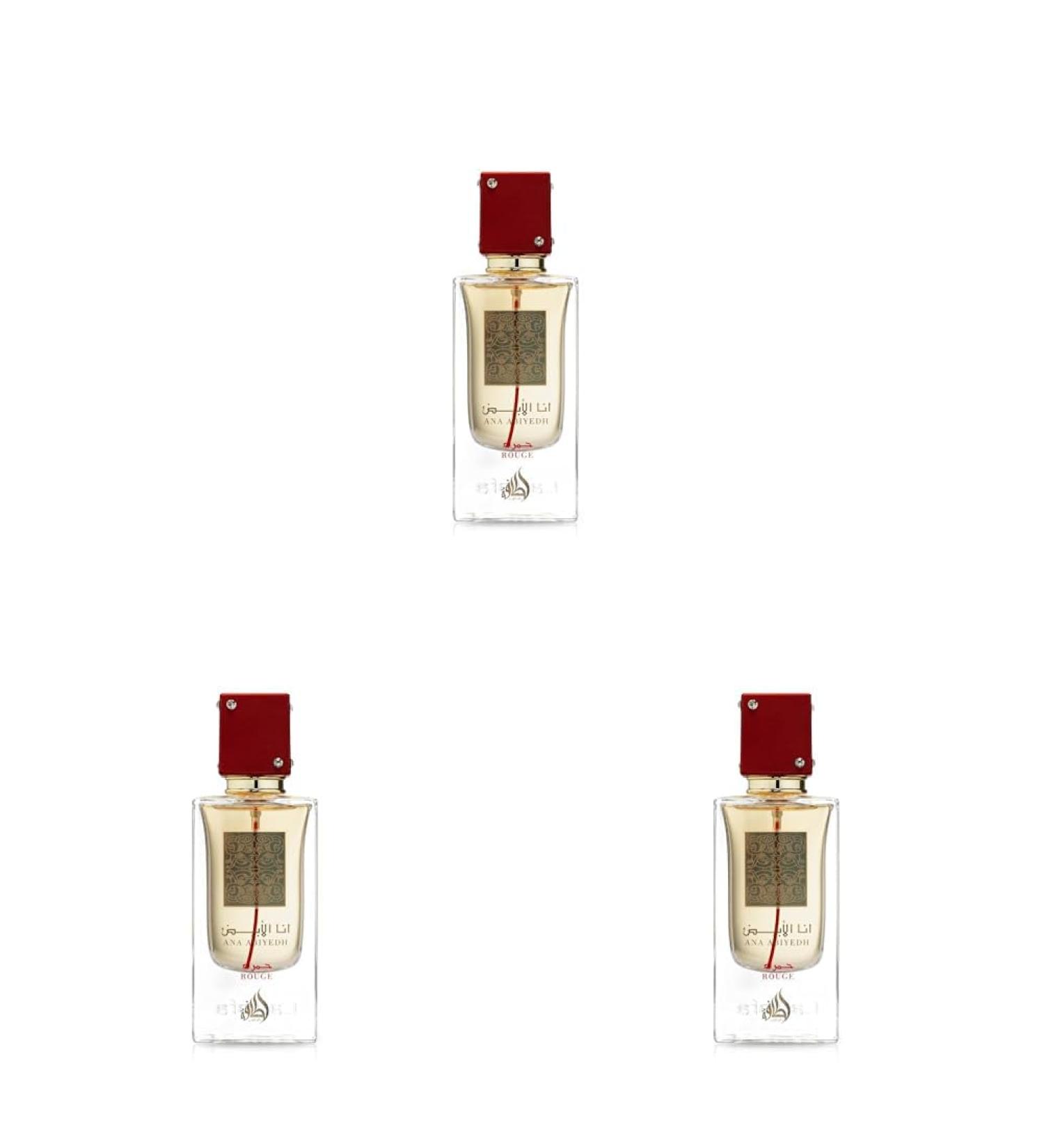 Lattafa Perfumes Ana Abiyedh Rouge for Unisex Eau de Parfum Spray 2.0 Ounce / 60 ml (Pack of 3) 2 Fl Oz (Pack of 3) - Buy Online on GoSupps.com