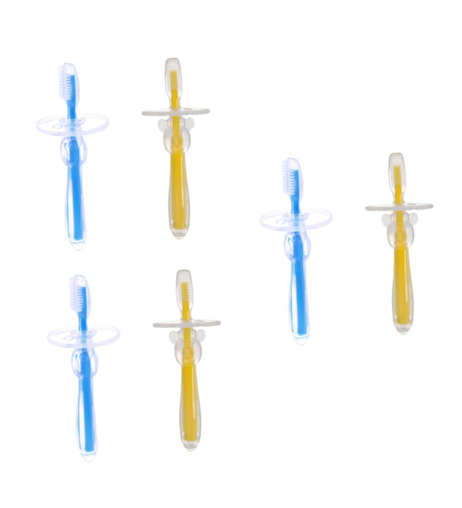 Frcolor 6-Pack Bristle Toothbrush for Newborns | Safe Infant Mouth Clean Toys in Earth Colors | Baby Toothbrushes for Toddlers - Buy Online on GoSupps.com