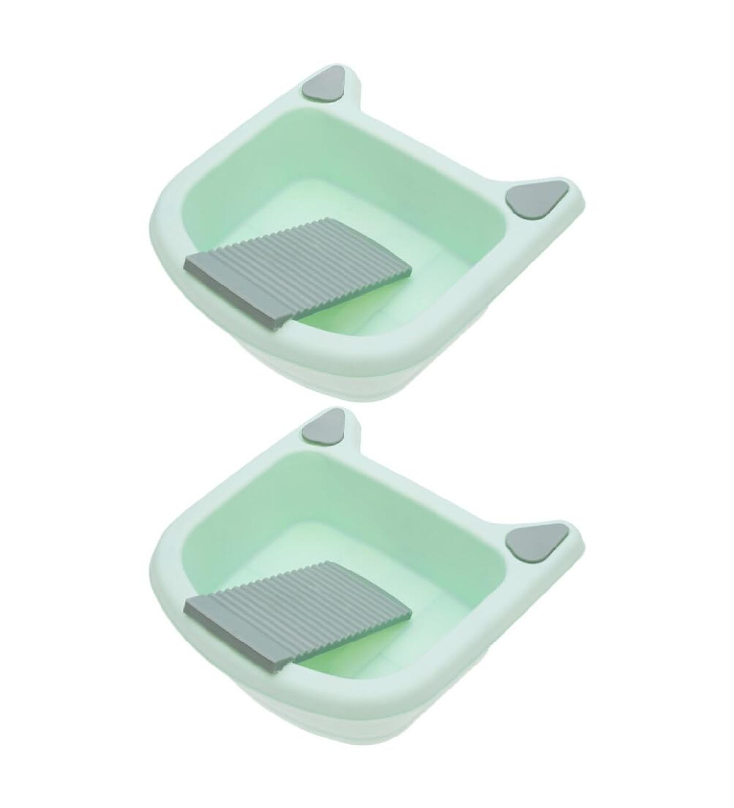 UTHCLO Wash Basin Sink 2pcs Wash Basin Baby Sink Portable Sink Plastic Household Washbasin Cartoon Newborn Baby Clothes