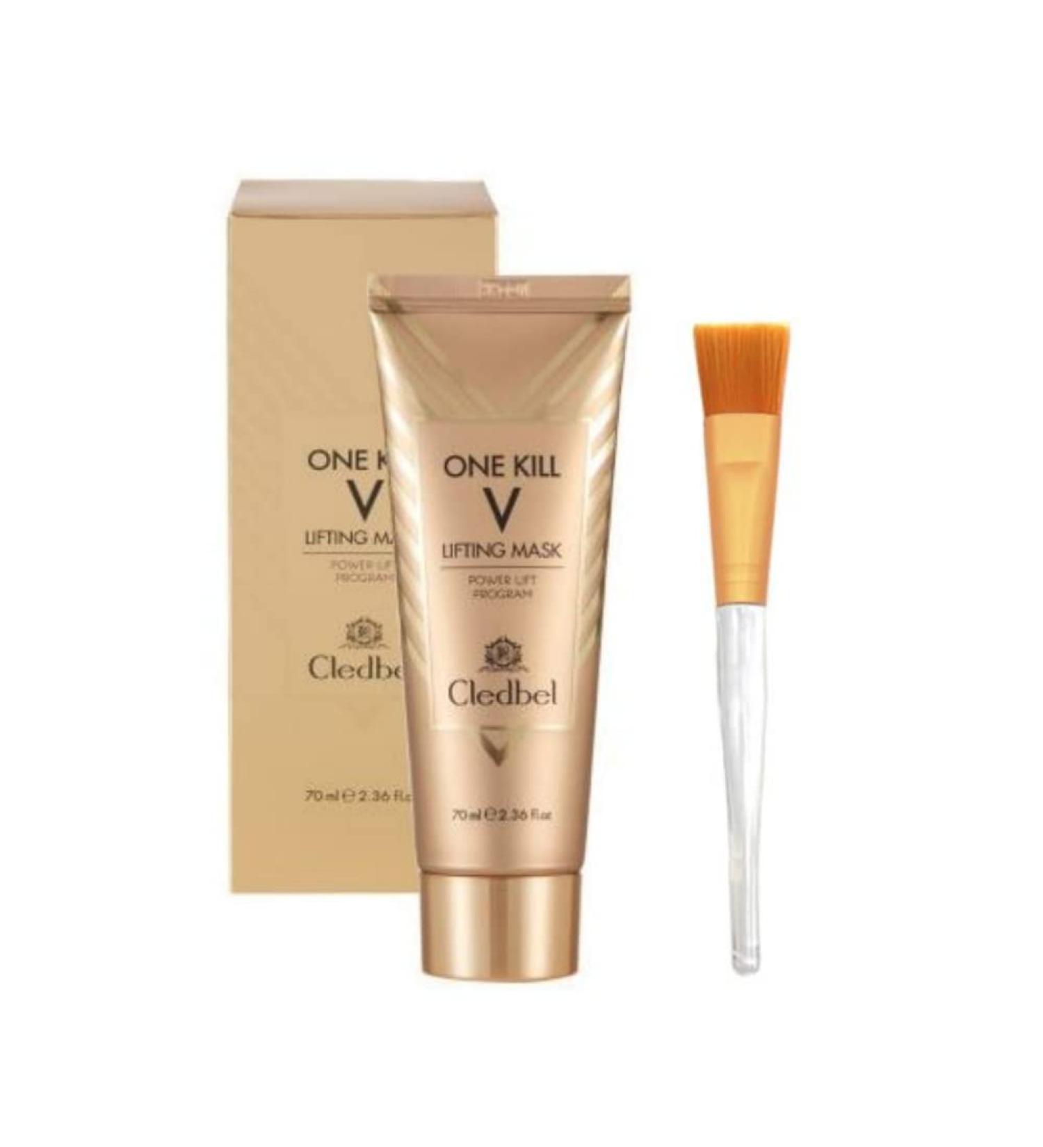 Cledbel One Kill V Lifting Gold Luxury Mask 70ml + Gold Brush | Anti-Aging Skincare | International Shipping - Buy Online on GoSupps.com