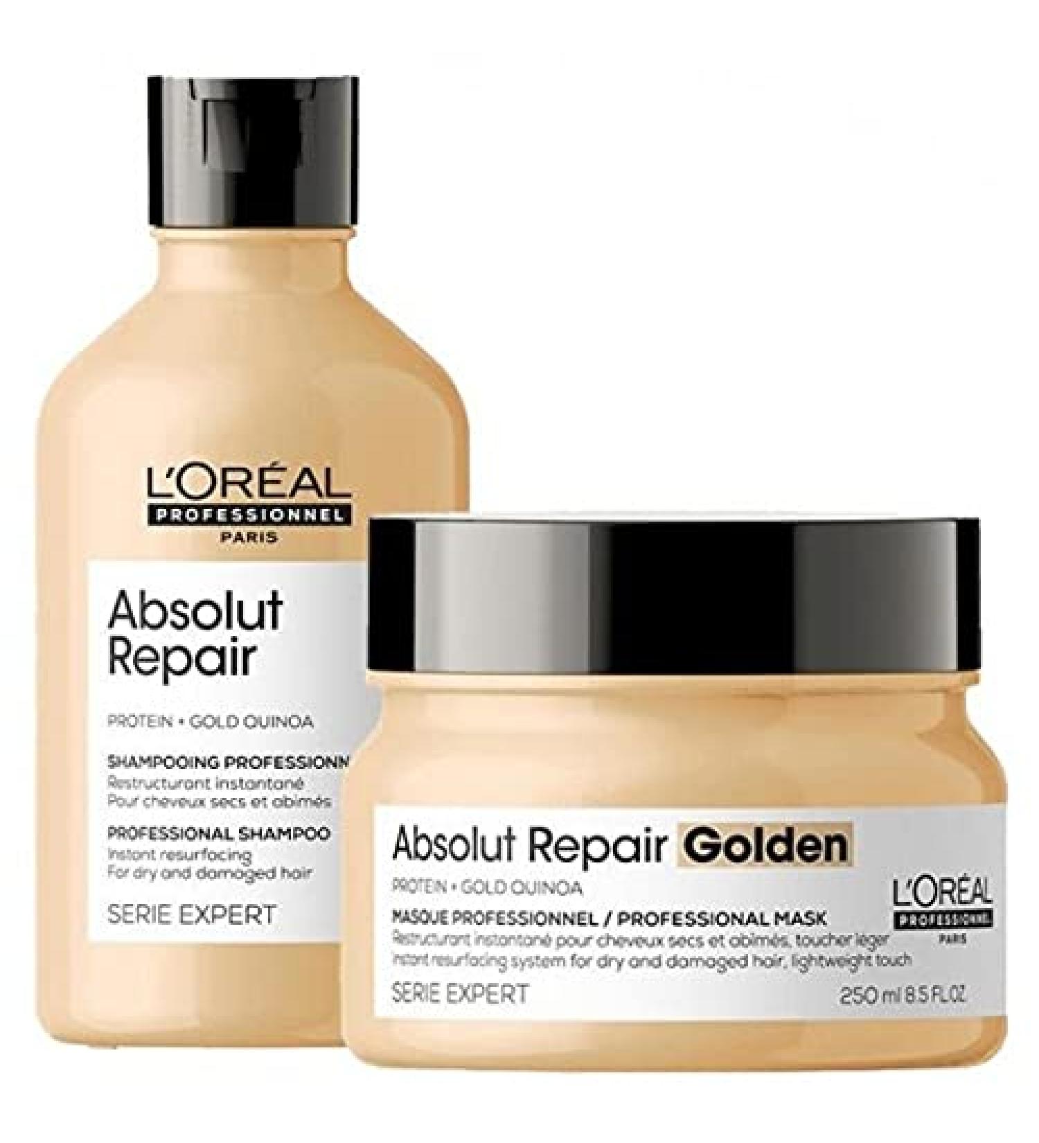 Absolut Repair Gold Shampoo & Mask Duo L'Or al Professionne - Buy Online on GoSupps.com