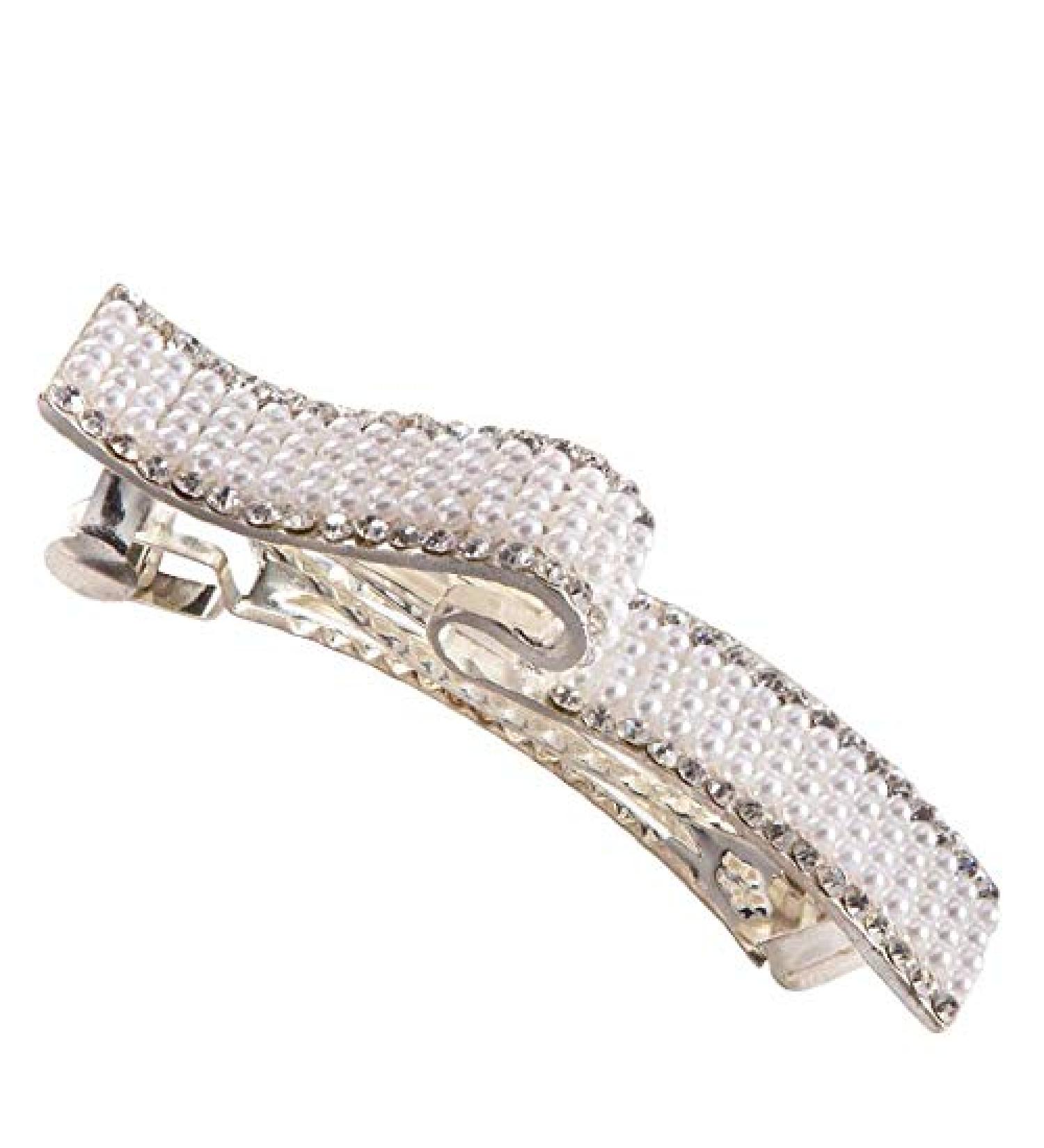 A & a hair beauty hair clip hair clip hair clamp hair clip standard clip brick clipping hair dutt hairstyle hairstyle help hair jewelry pearl silver white rhinestones rhinestones