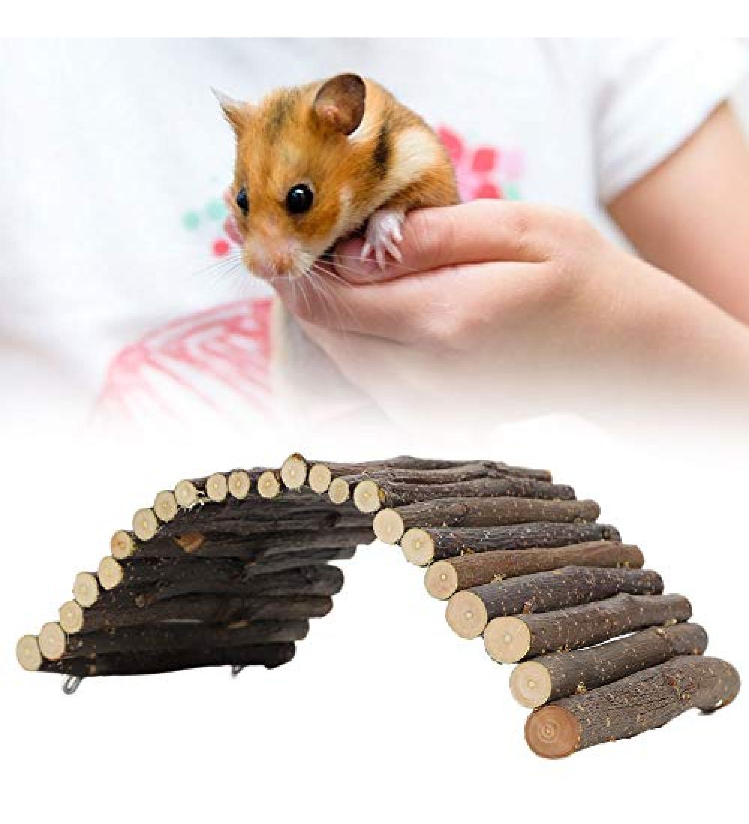 FDIT Wooden Bridge for Small Animals Arch Ladder for Hamsters Guinea Pigs Chinchillas & Ferrets - Perfect Cage Decoration - Buy Online on GoSupps.com