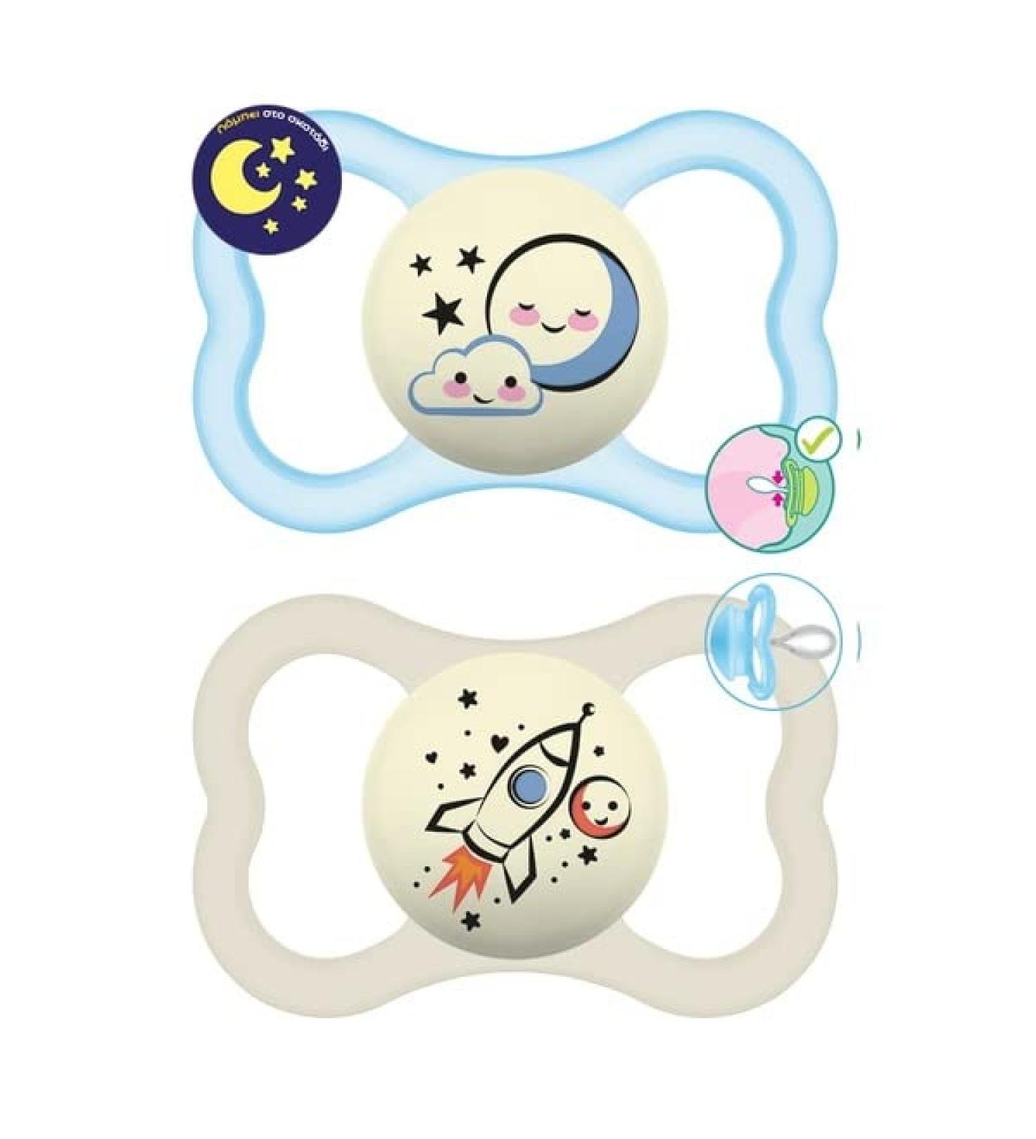 Fotopharmacy MAM Supreme Night 248S silicone pacifier (6-16 m) 2 pieces blue one size