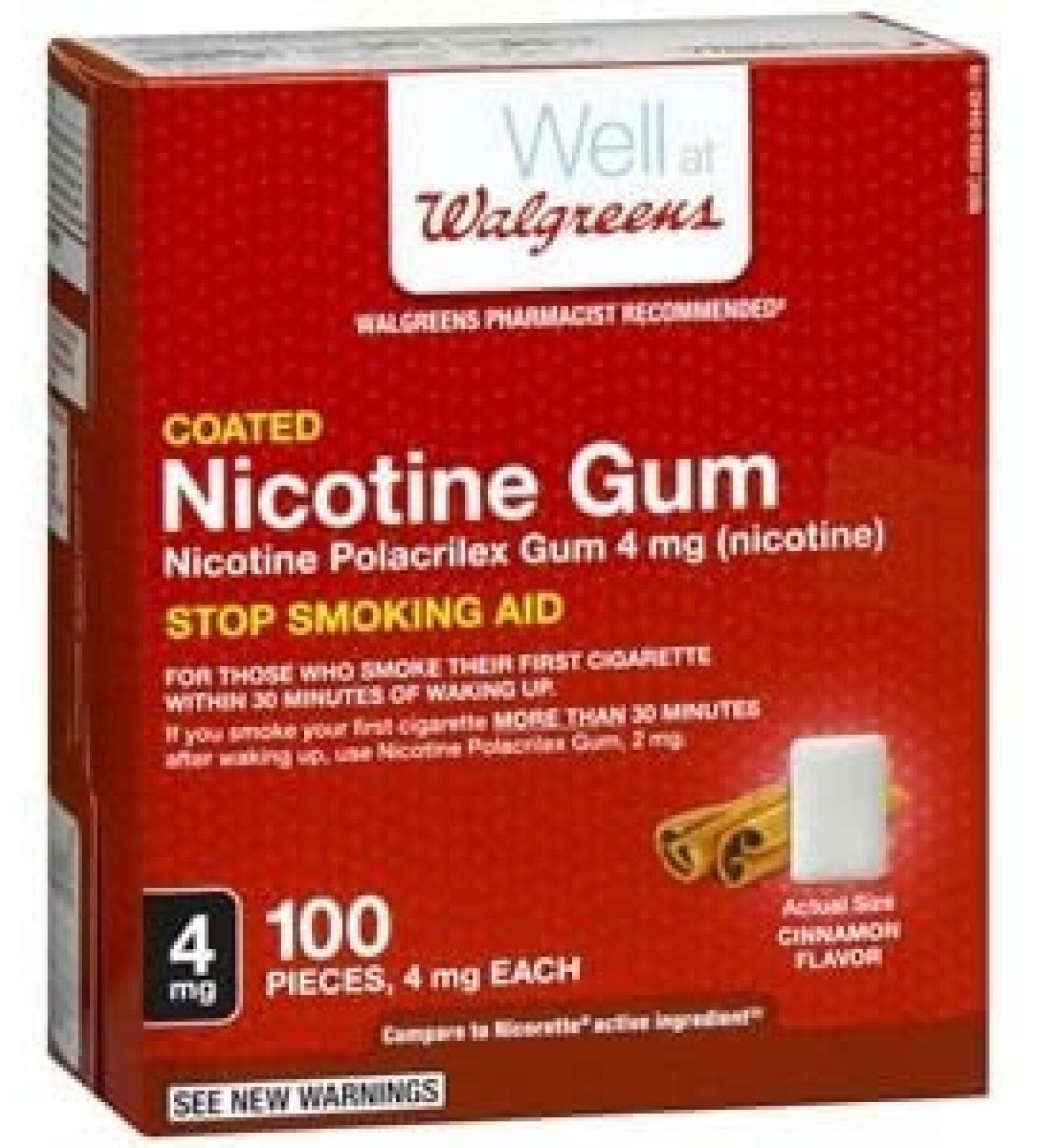Walgreens Nicotine Replacement Gum 4Mg Cinnamon 100 ea