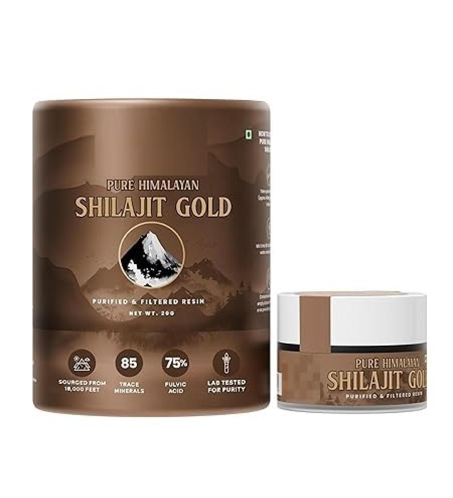 JEVR Original Himalayan Shilajit Resin 20g for Men and Women | Contains 24-karat gold leaf ashwagandha and safe museli | 85 trace minerals 100% Ayurvedic | for