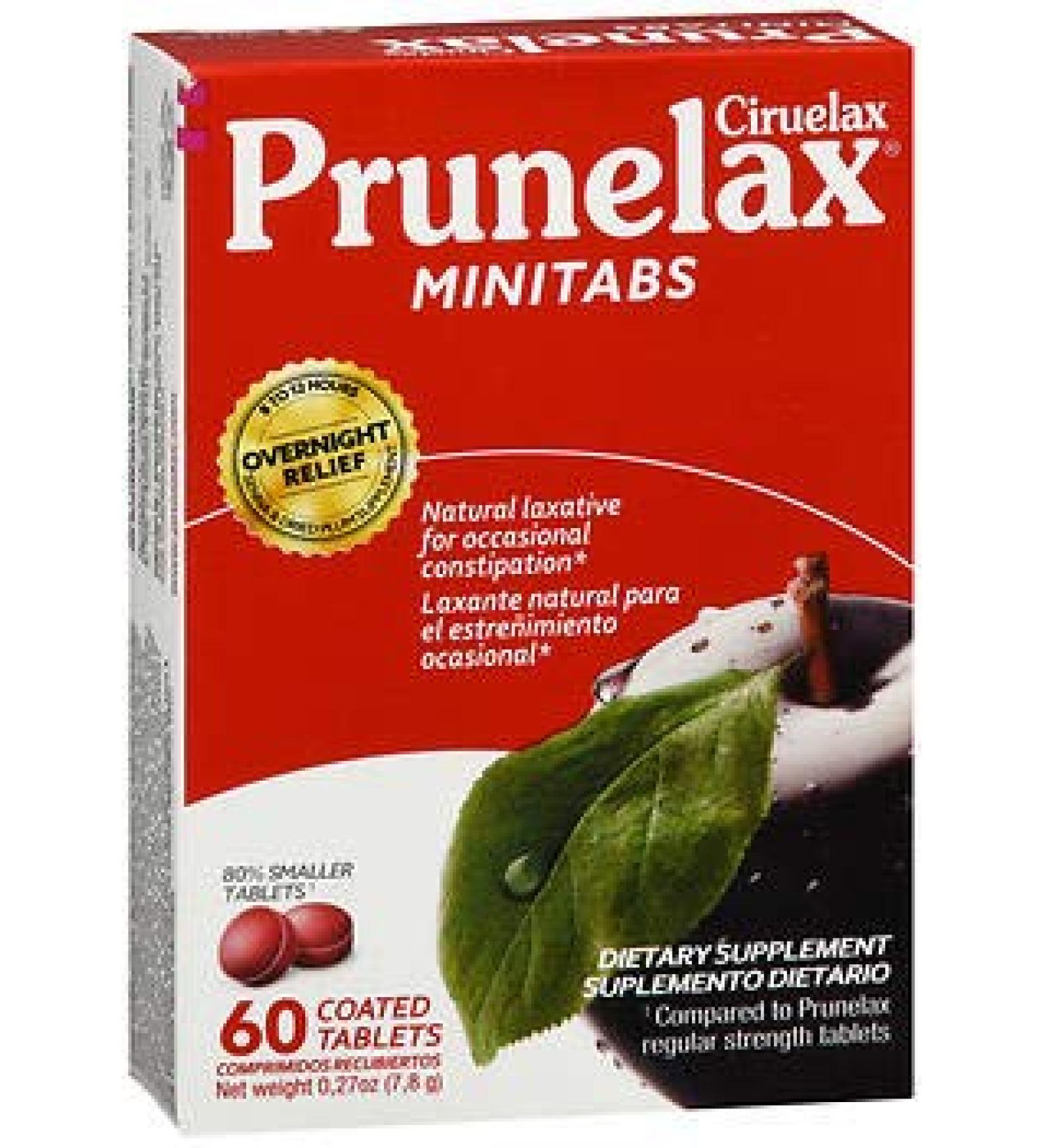 Prunelax Ciruelax Dietary Supplement Minitabs - 60 ct Pack of 2