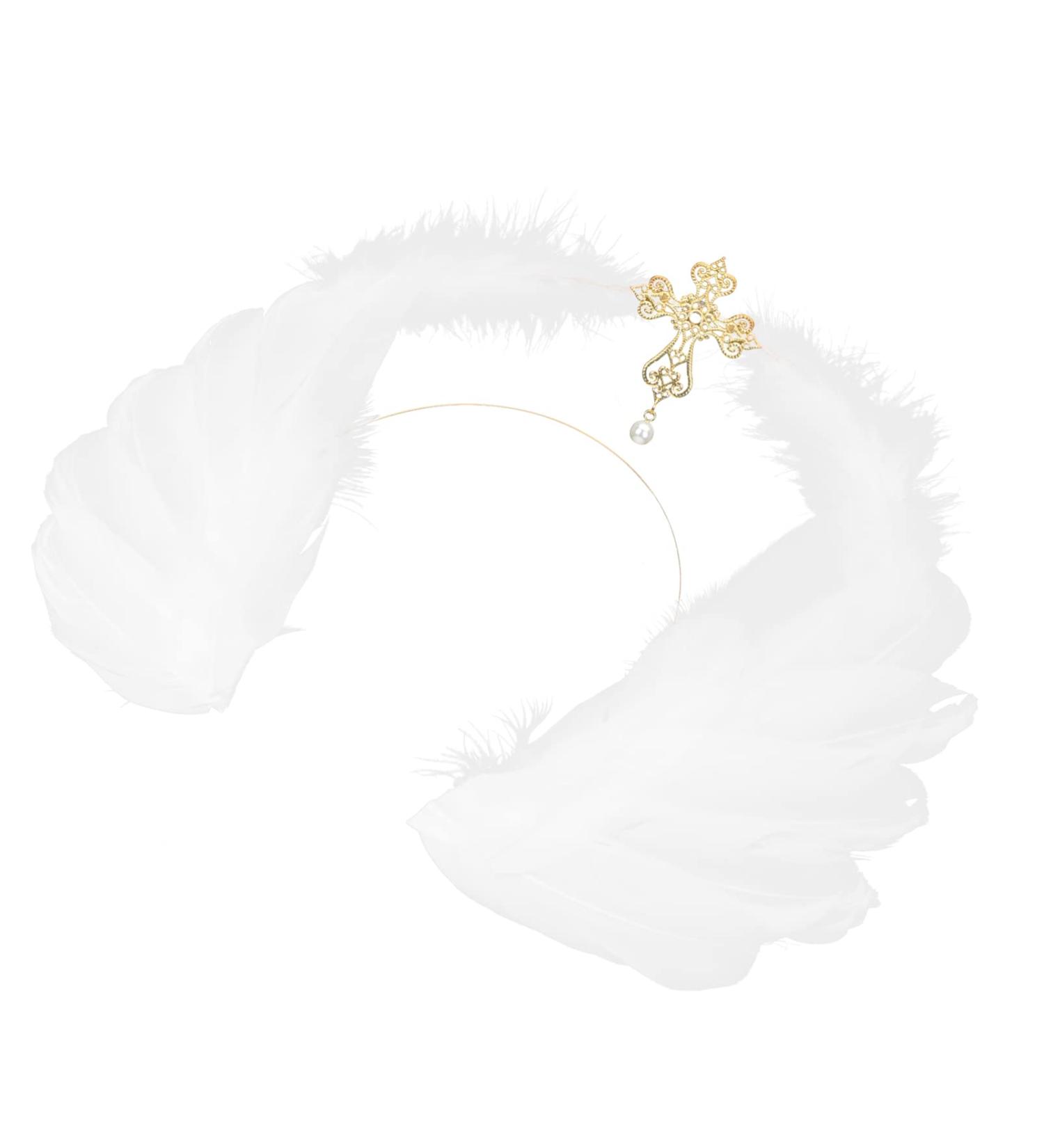 Wedding Headband White Angel Wing Headbands Dress up Fancy Cosplay Party Costume Headpiece for Women Bridal Wedding Christmas Hair Accessory Virgin Headpiece - Buy Online on GoSupps.com