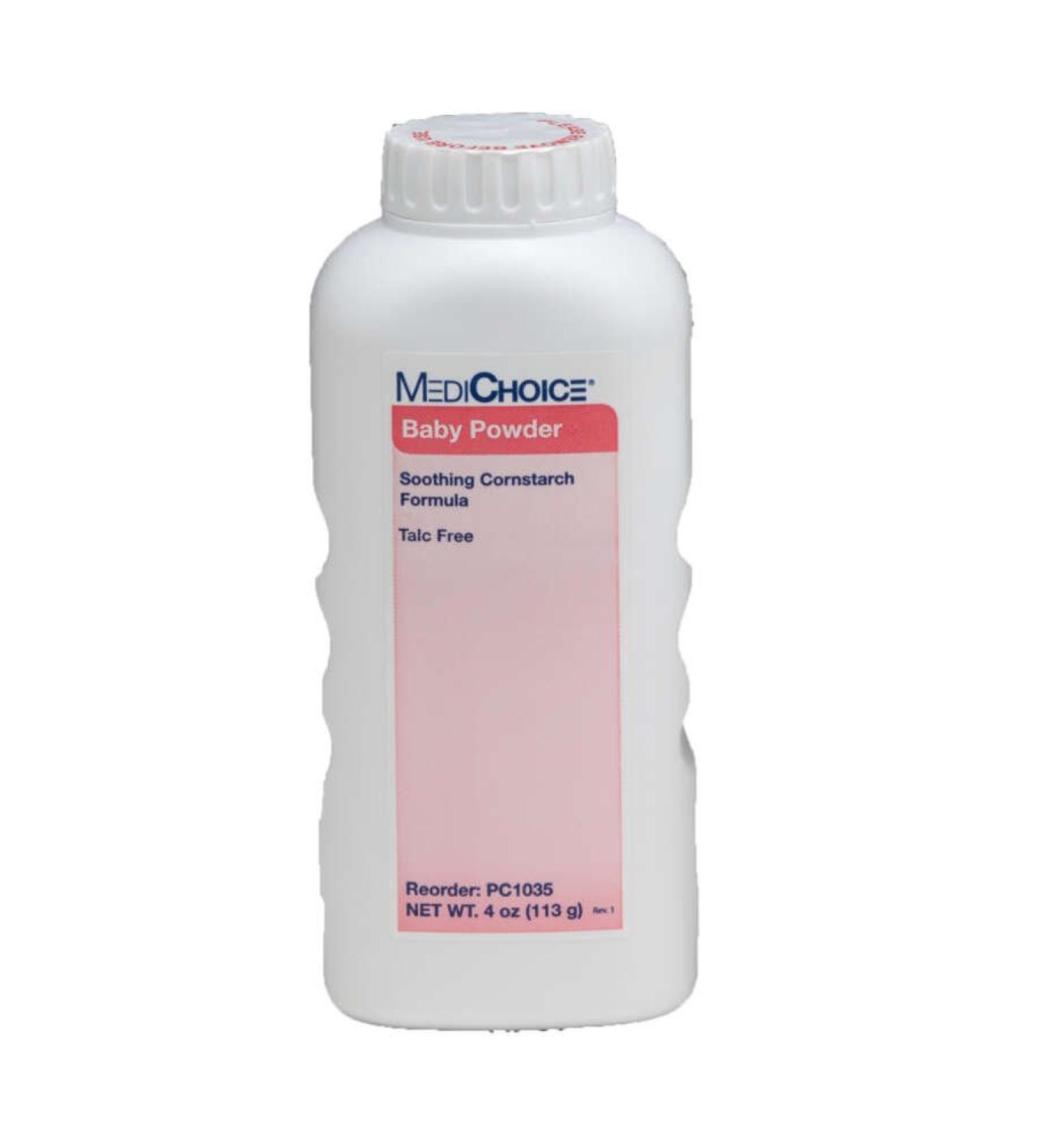 MediChoice Baby Powder  Talc-Free  Food-Grade Cornstarch  4 Ounce (Box of 12)