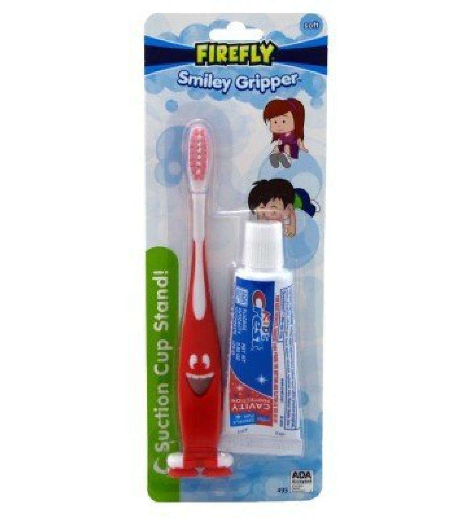 Dr. Fresh Dr. Fresh Smiley Gripper Toothbrush with Kid's Crest Toothpaste -1 set (Color Varies)