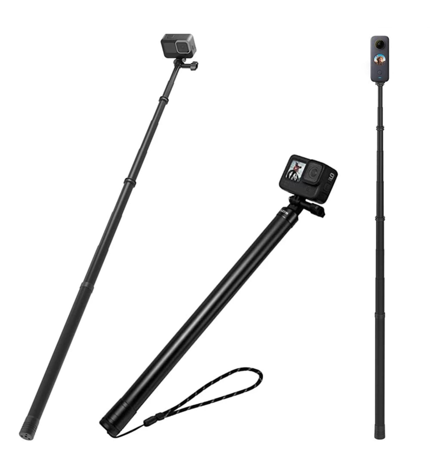 TELESIN Ultra Long Selfie Stick Pole - Carbon Fiber Waterproof Monopod for GoPro, Insta360, DJI, AKASO Cameras - Buy Online on GoSupps.com