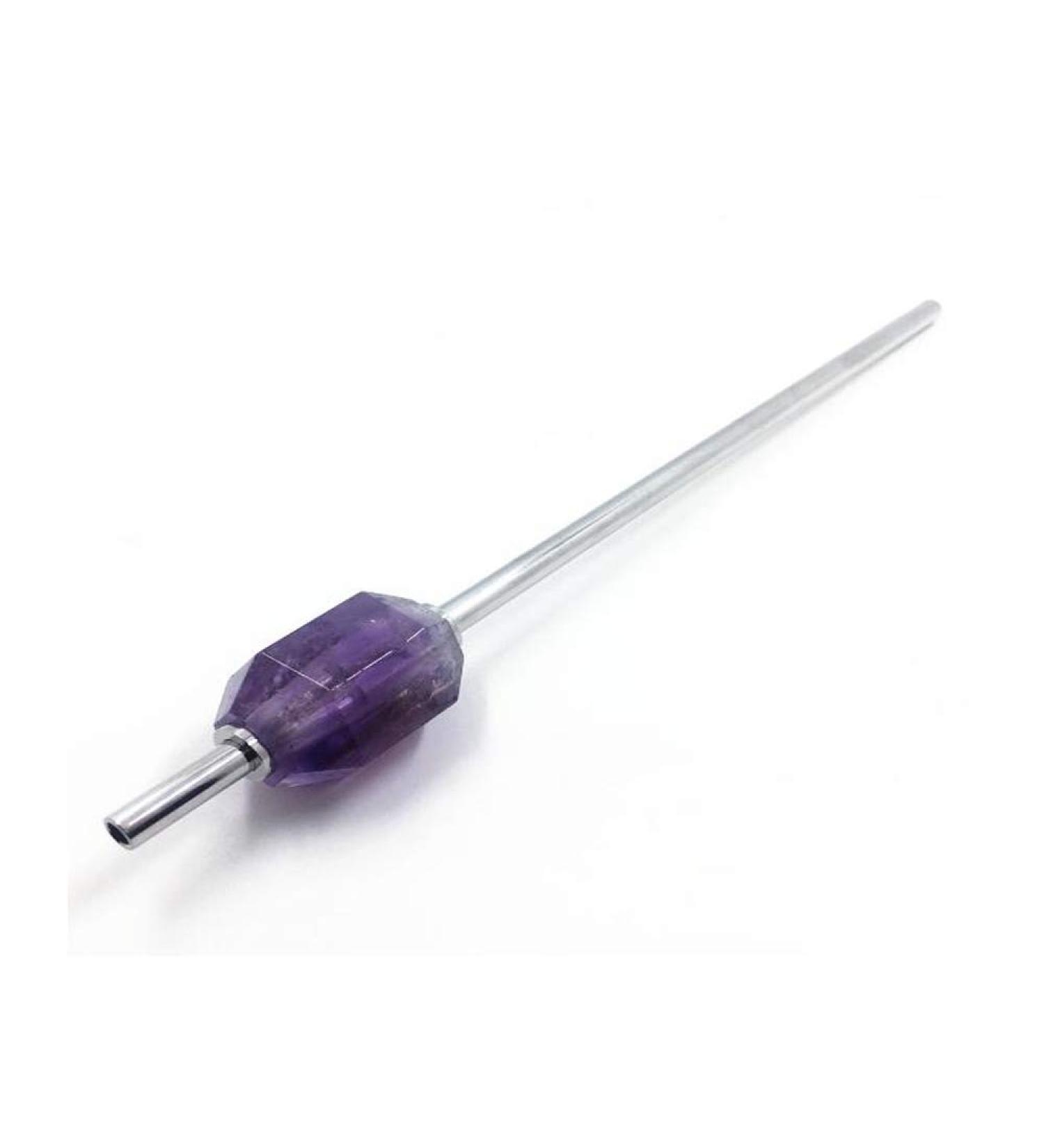 Natural Dream Amethyst Stainless Steel Straws Crystal Healing Drinking Straws Reusable and Eco Friendly - 7.87" Long with Storage Box and Cleaning Rod (Dream Purple) - Buy Online on GoSupps.com